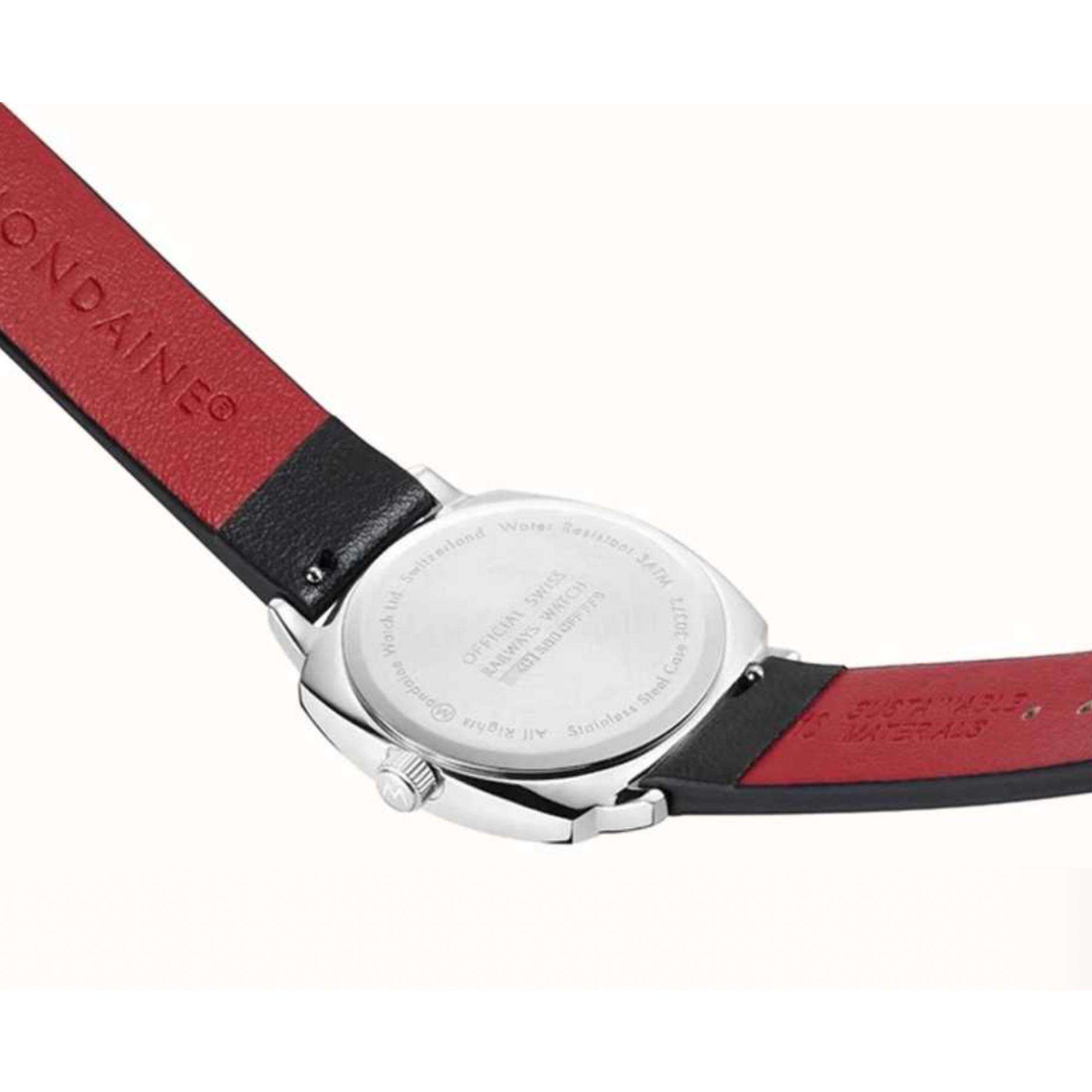 Mondaine Cushion 31mm Weißes Zifferblatt Leder Damen Quarz Uhr MSL.31110.LBV