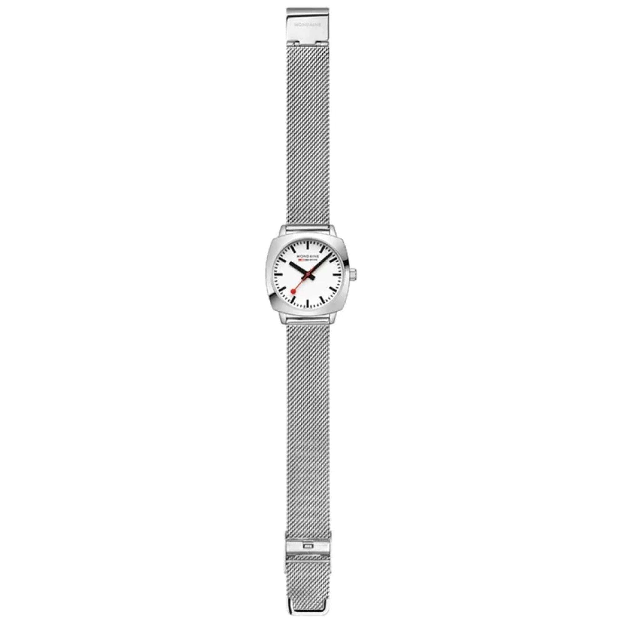 Mondaine Cushion 31mm Weißes Zifferblatt Stahl Quarz Uhr MSL.31110.SM