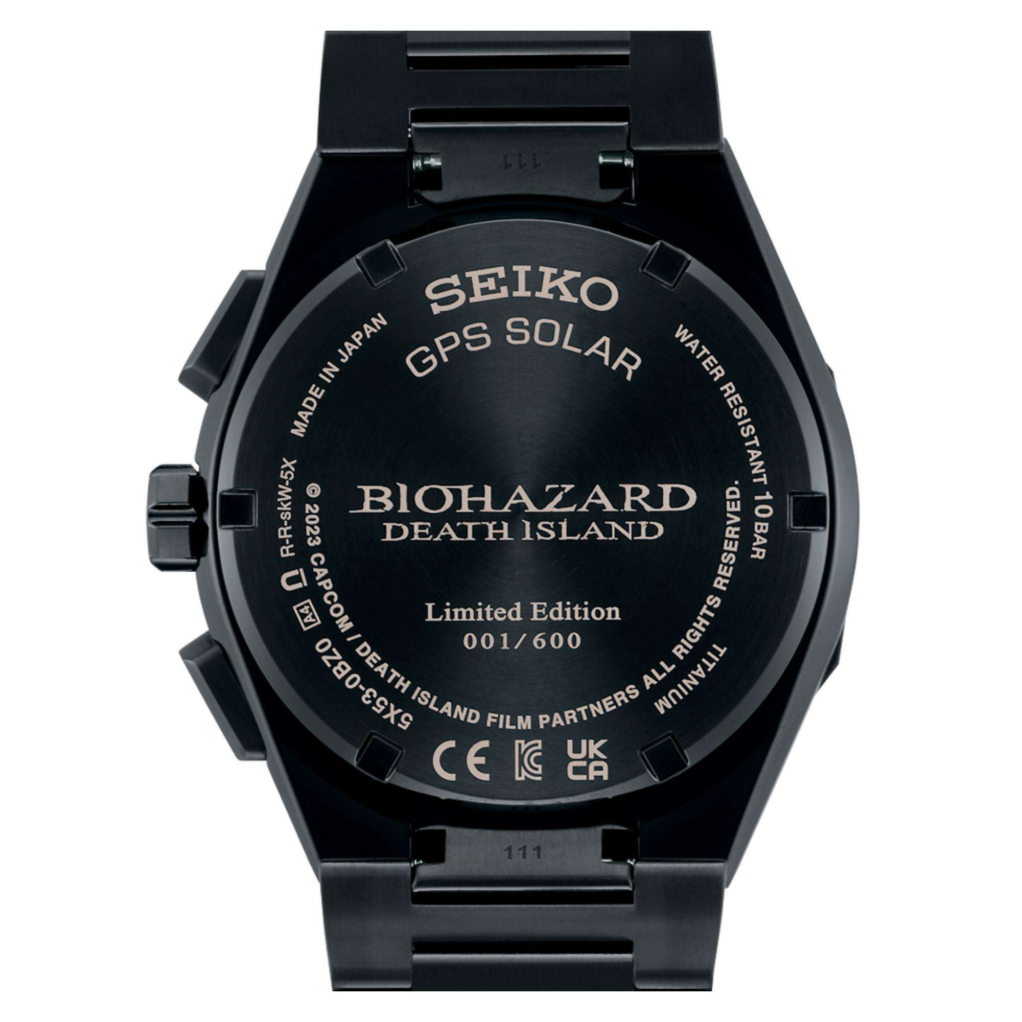 Seiko Astron Limited Edition (600 Stück) Resident Evil Death Island 'Chris' GPS Solar Grau-Khaki Zifferblatt Herren Uhr SSH129J1