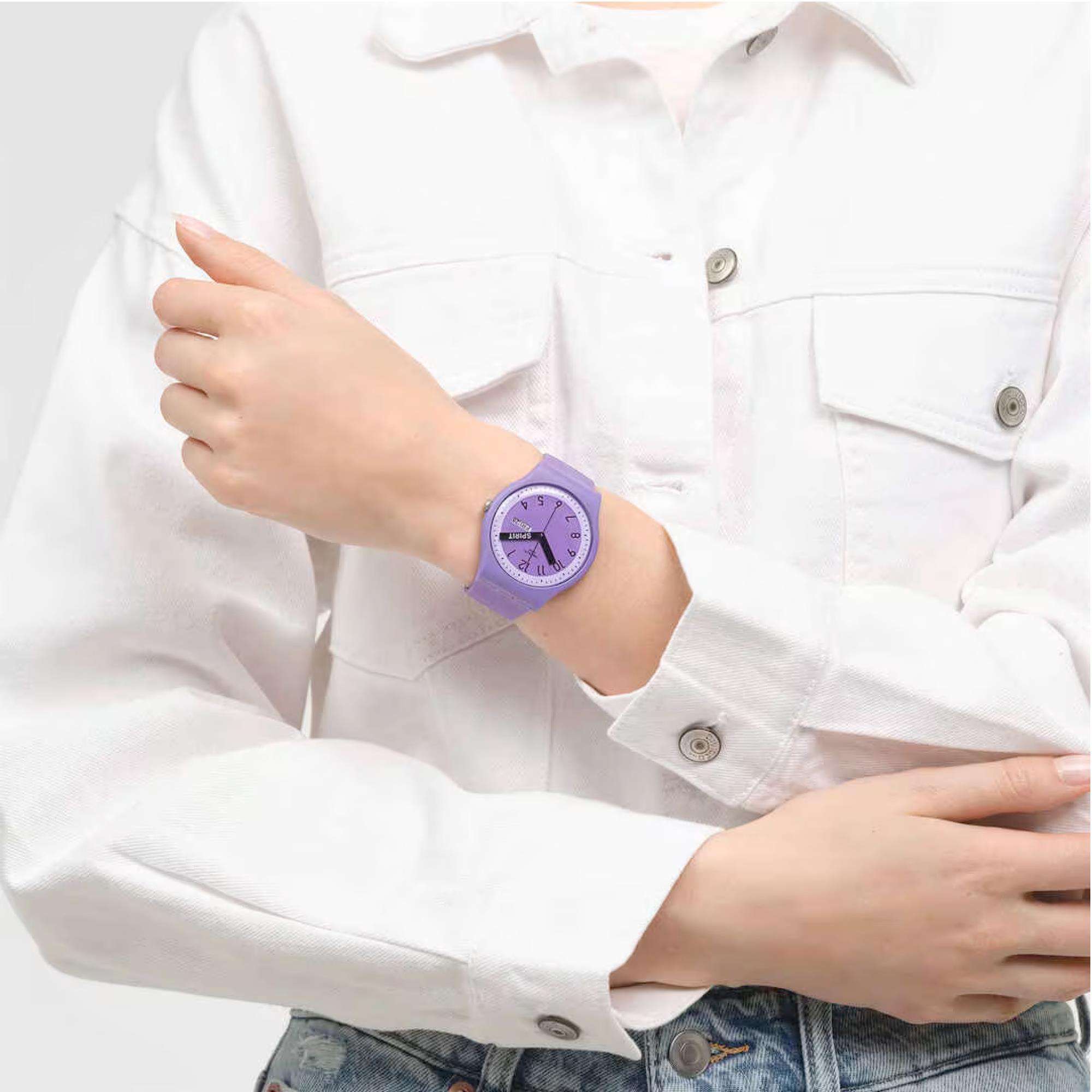 Swatch Pride Spirit 'Proudly Violet' Quarz Lila Zifferblatt Uhr SO29V700