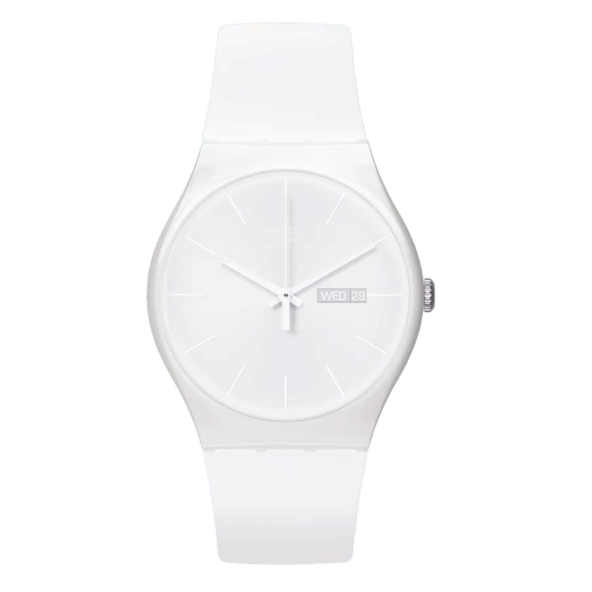 Swatch New Gent 'White Rebel Again' Quarz Uhr SO29W704