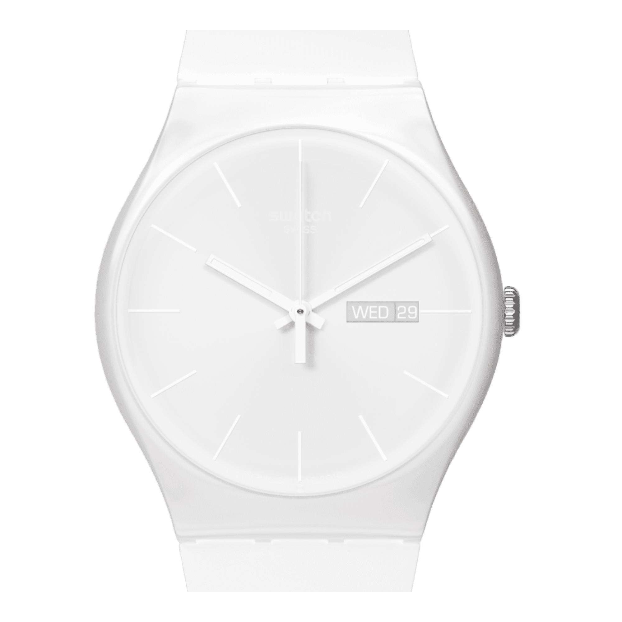 Swatch New Gent 'White Rebel Again' Quarz Uhr SO29W704