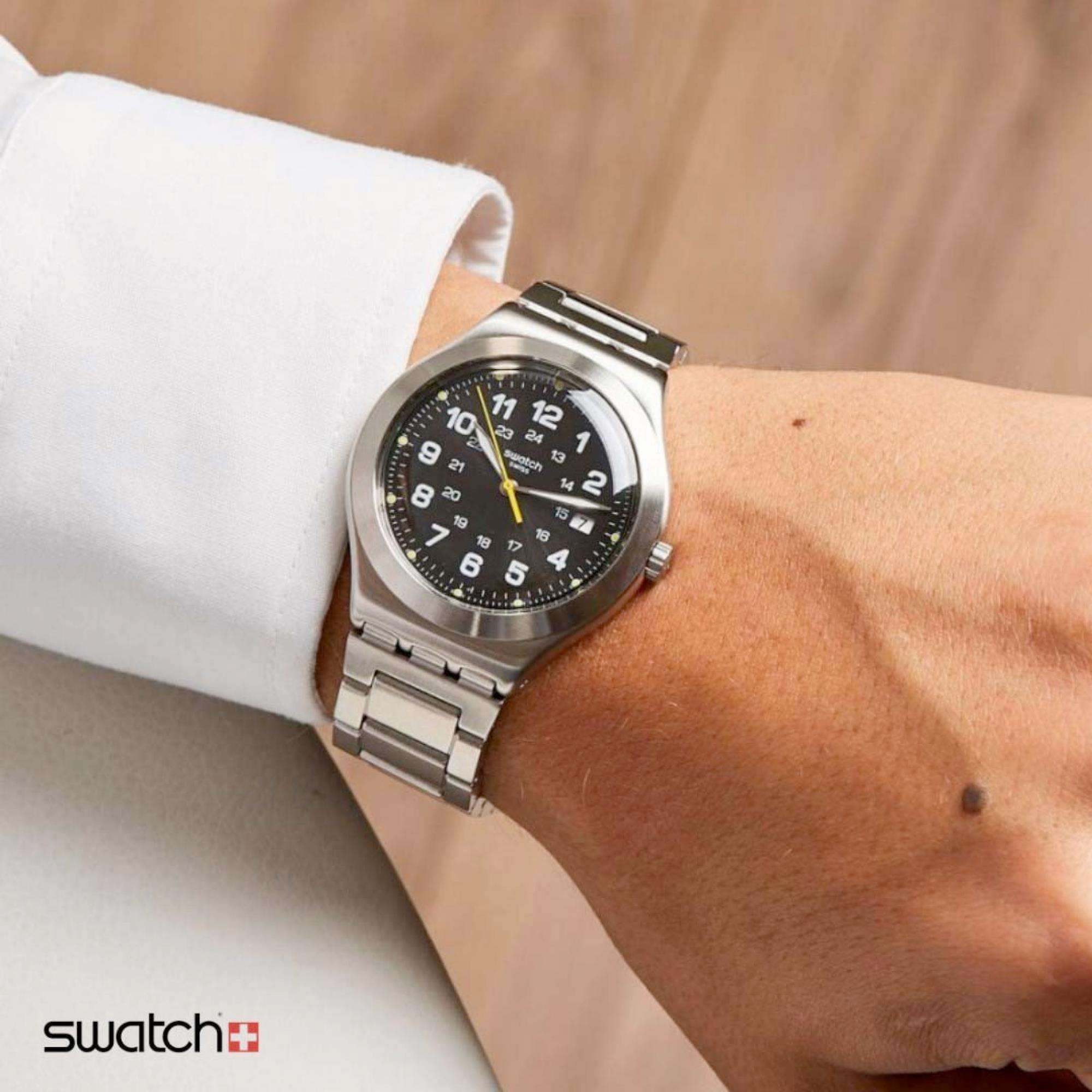 Swatch Irony Big Classic 'Happy Joe Lime Again' Quartz Black Dial Watch YWS439GC