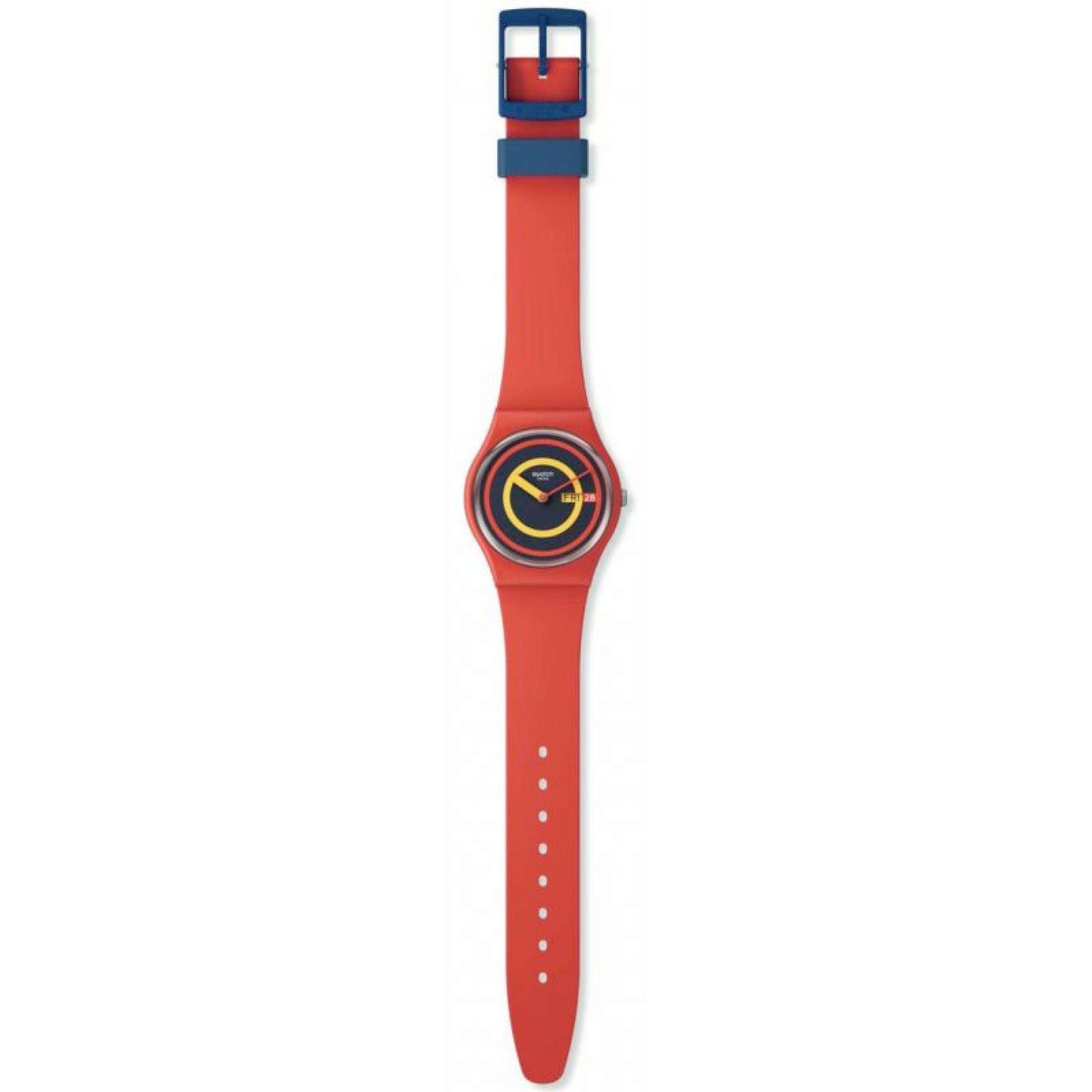 Swatch The January Collection 'Concentric Red' Quartz Watch SO28R702
