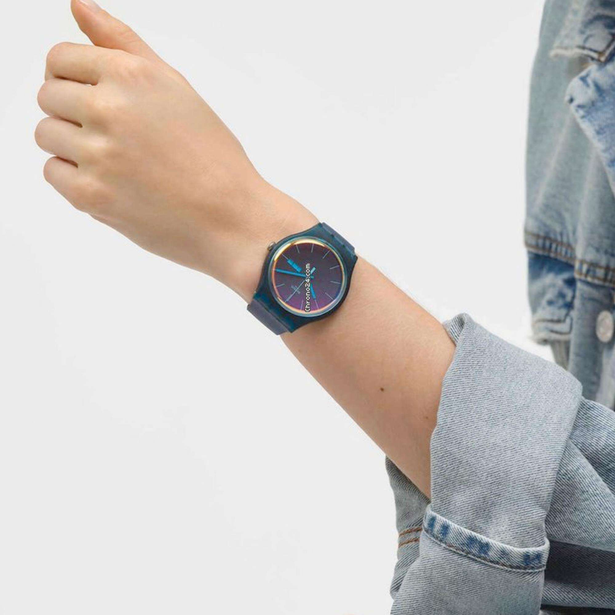 Swatch The March Collection 'Fade To Teal' Quartz Watch SO29N708