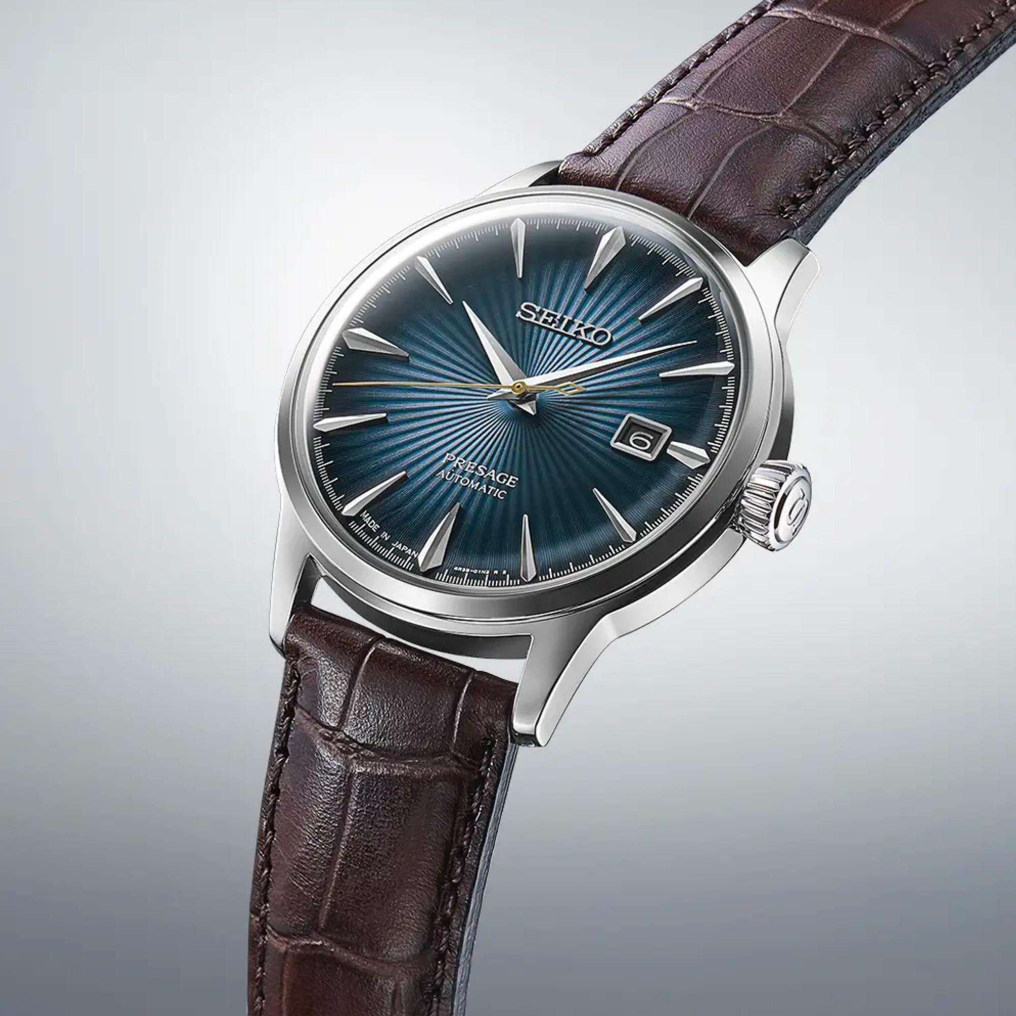 Seiko Presage Cocktail Time 'Midnight Blue Moon' Blue Dial Men's Watch SRPK15J1