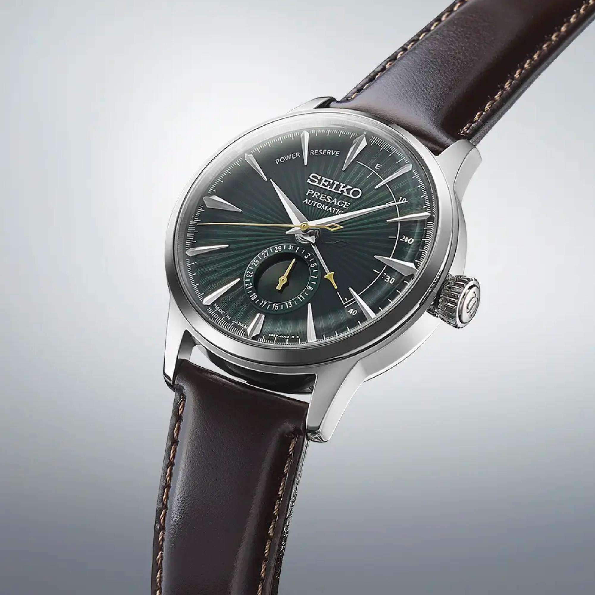 Seiko Presage Cocktail Time 'Midnight Mockingbird' Grün Zifferblatt Herren Uhr SSA459J1