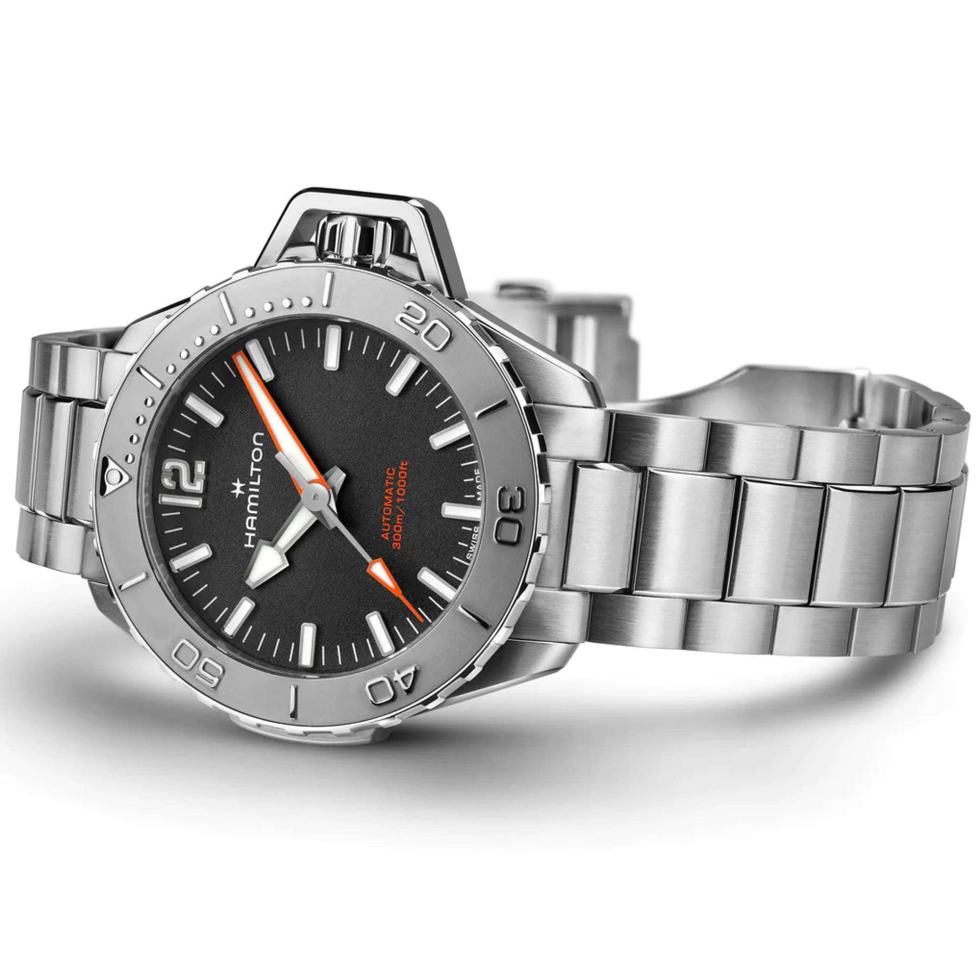 Hamilton Khaki Navy 41mm Black Dial Steel Mens Automatic Watch H77485130