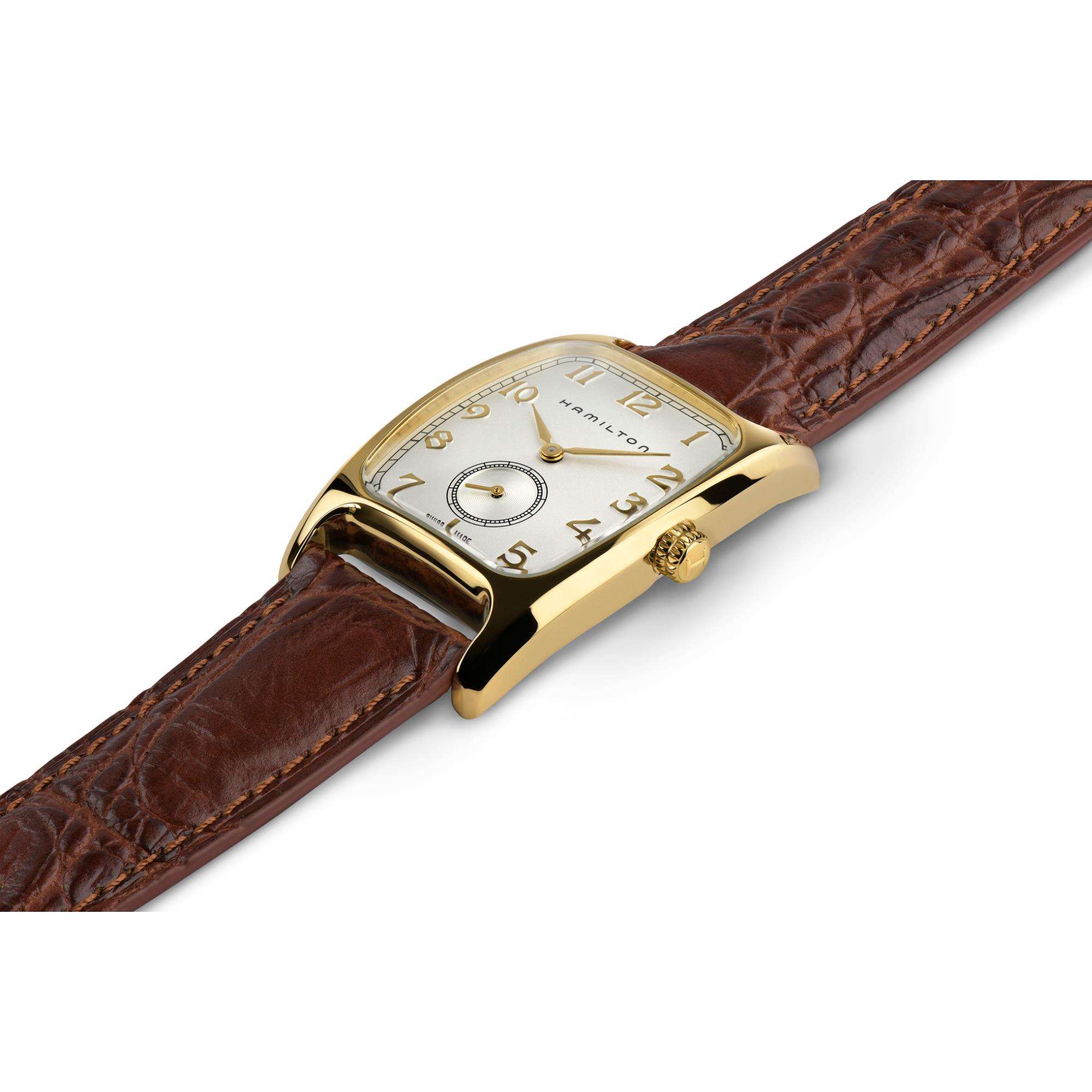 Hamilton American Classic 27mm Indiana Jones Boulton Weißes Zifferblatt Leder Herren Quarz Uhr H13431553
