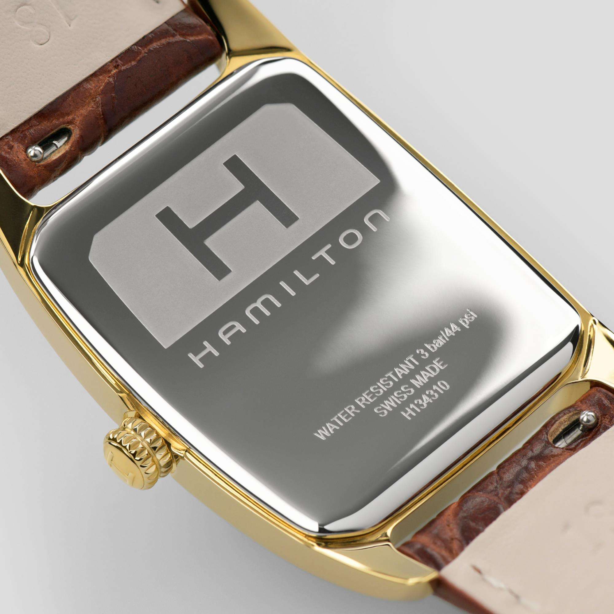 Hamilton American Classic 27mm Indiana Jones Boulton Weißes Zifferblatt Leder Herren Quarz Uhr H13431553