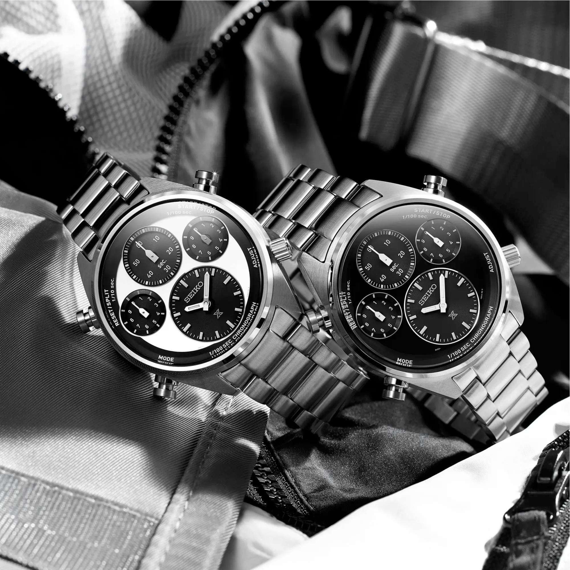Seiko Prospex 'Black on Black' Speedtimer One-Hundredth of a Second Solar Chronograph Black Dial Men's Watch SFJ003P1