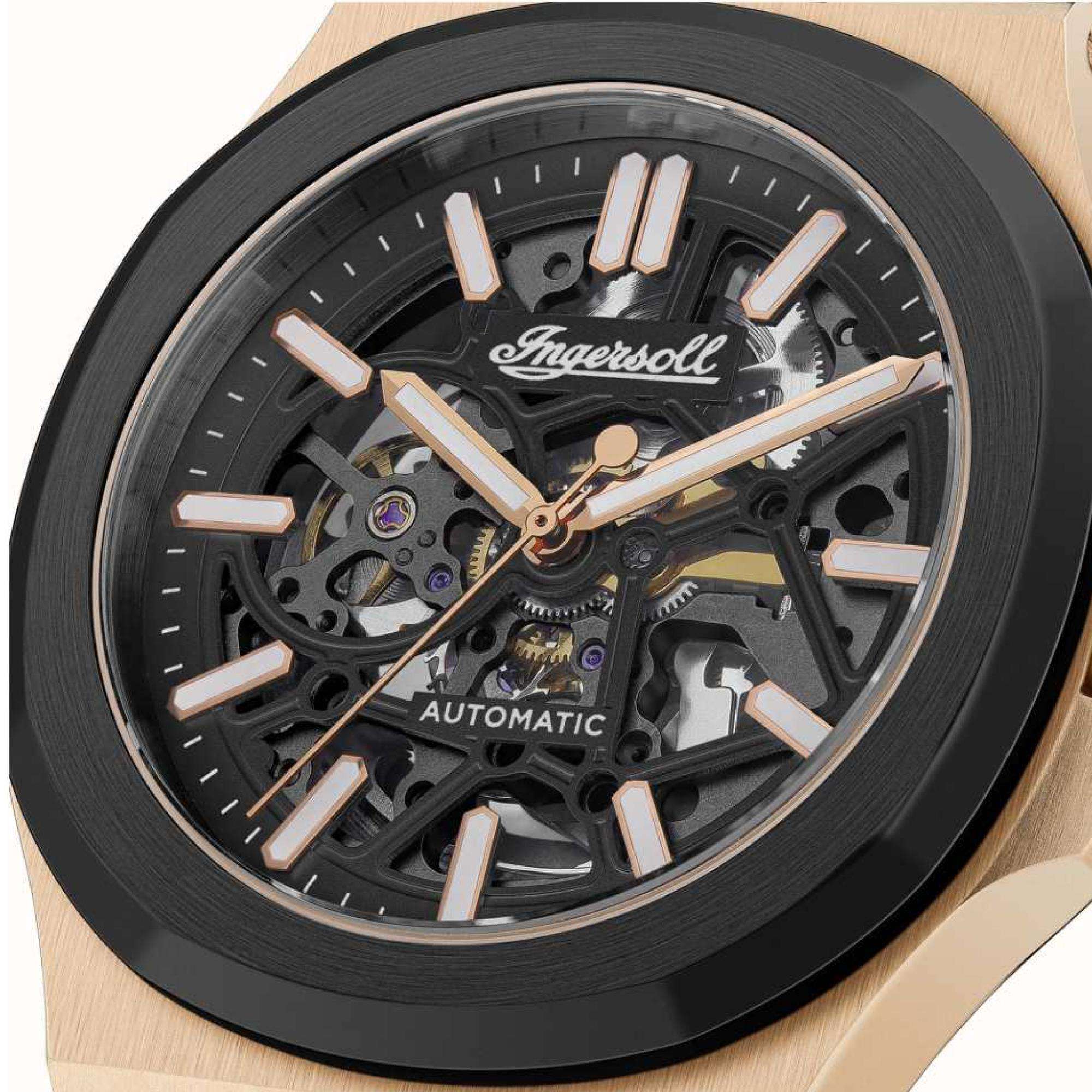 Ingersoll The Catalina 1892 Automatik Schwarzes Zifferblatt Blauer Lederarmband Herren Uhr I12506