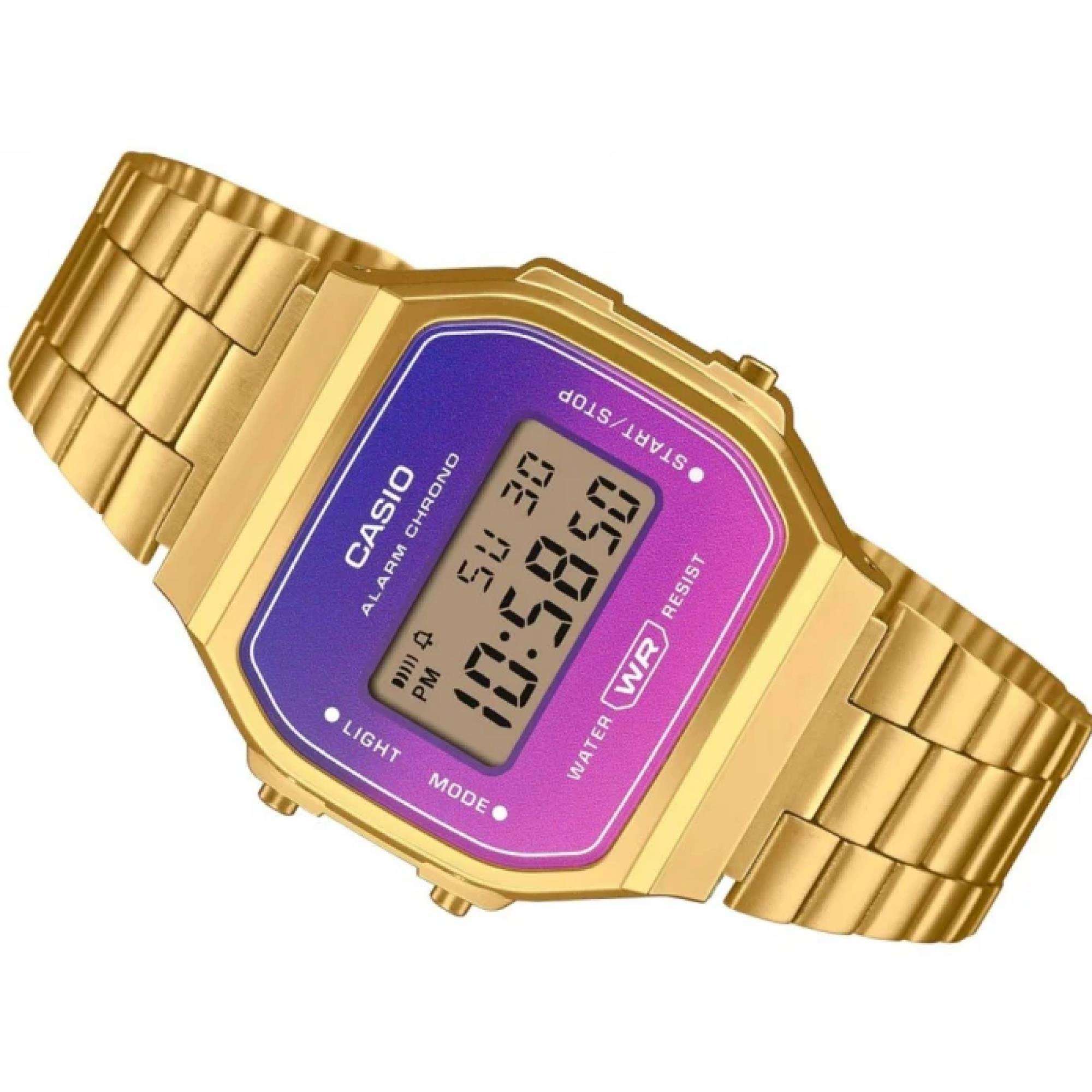 Casio Vintage Goldbeschichtet Lila Zifferblatt Digitaluhr A168WERG-2AEF