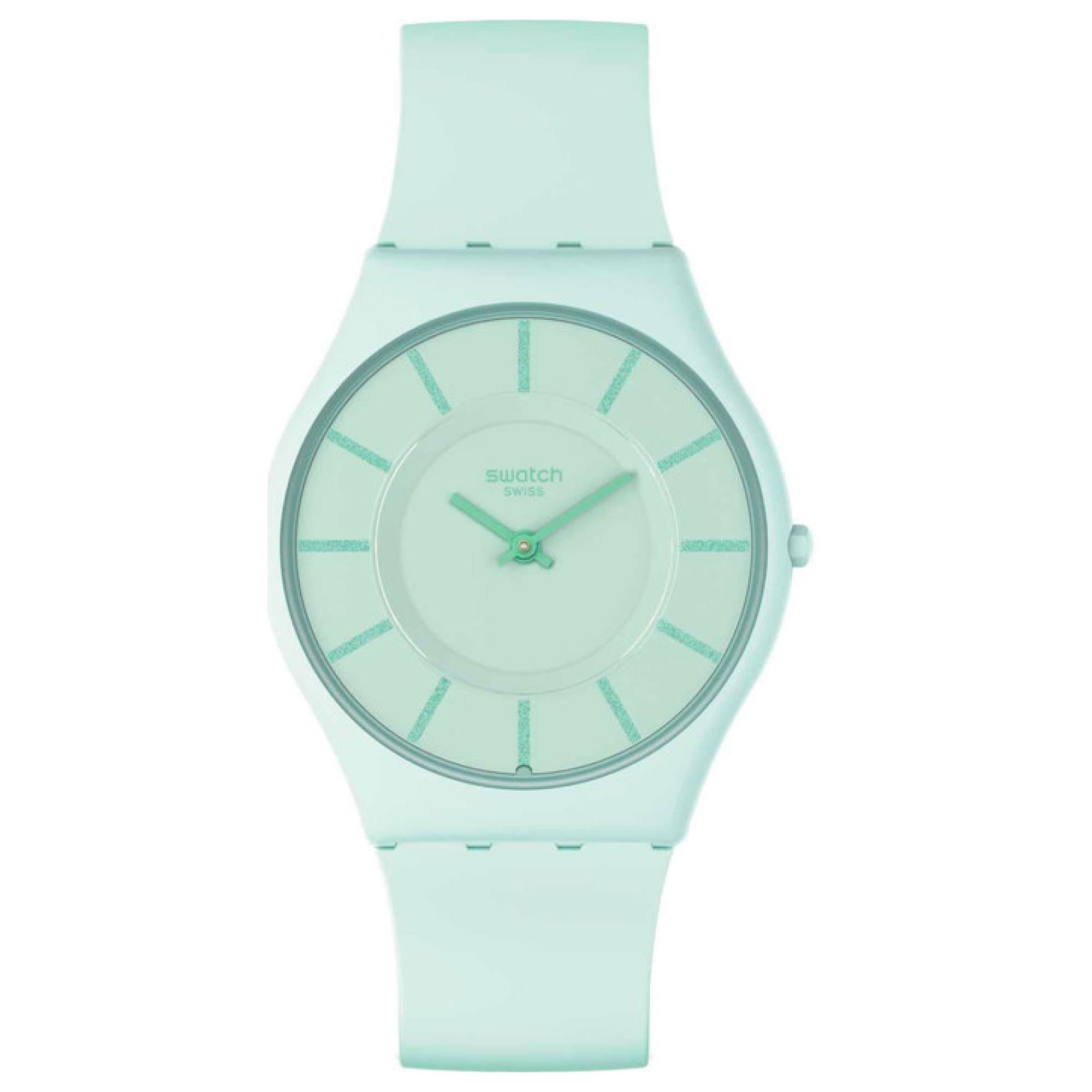 Swatch Türkis Leicht Quarz Limettengrünes Armbanduhr SS08G107