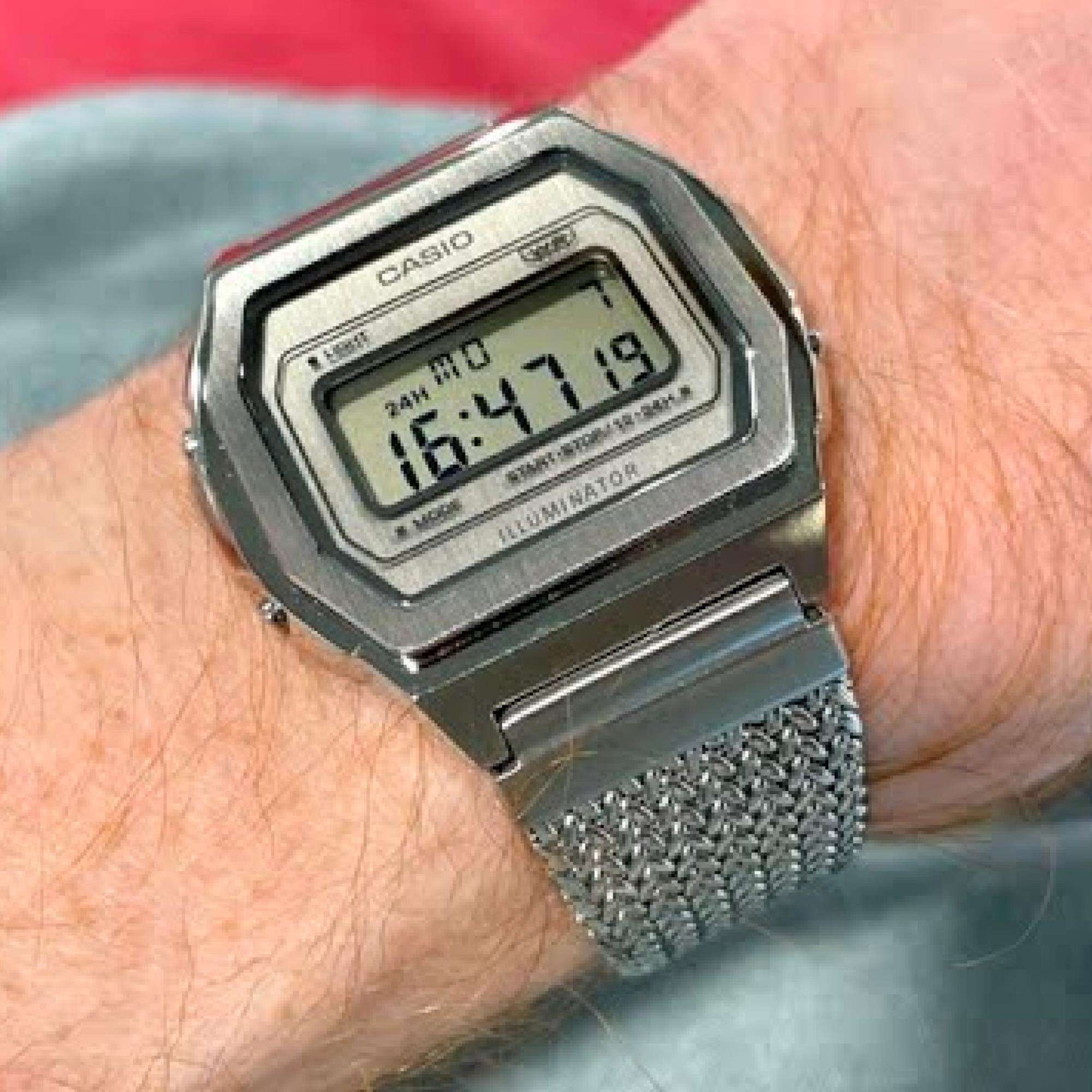 Casio Vintage Lithium Quarz Edelstahl Uhr A1000MA-7EF