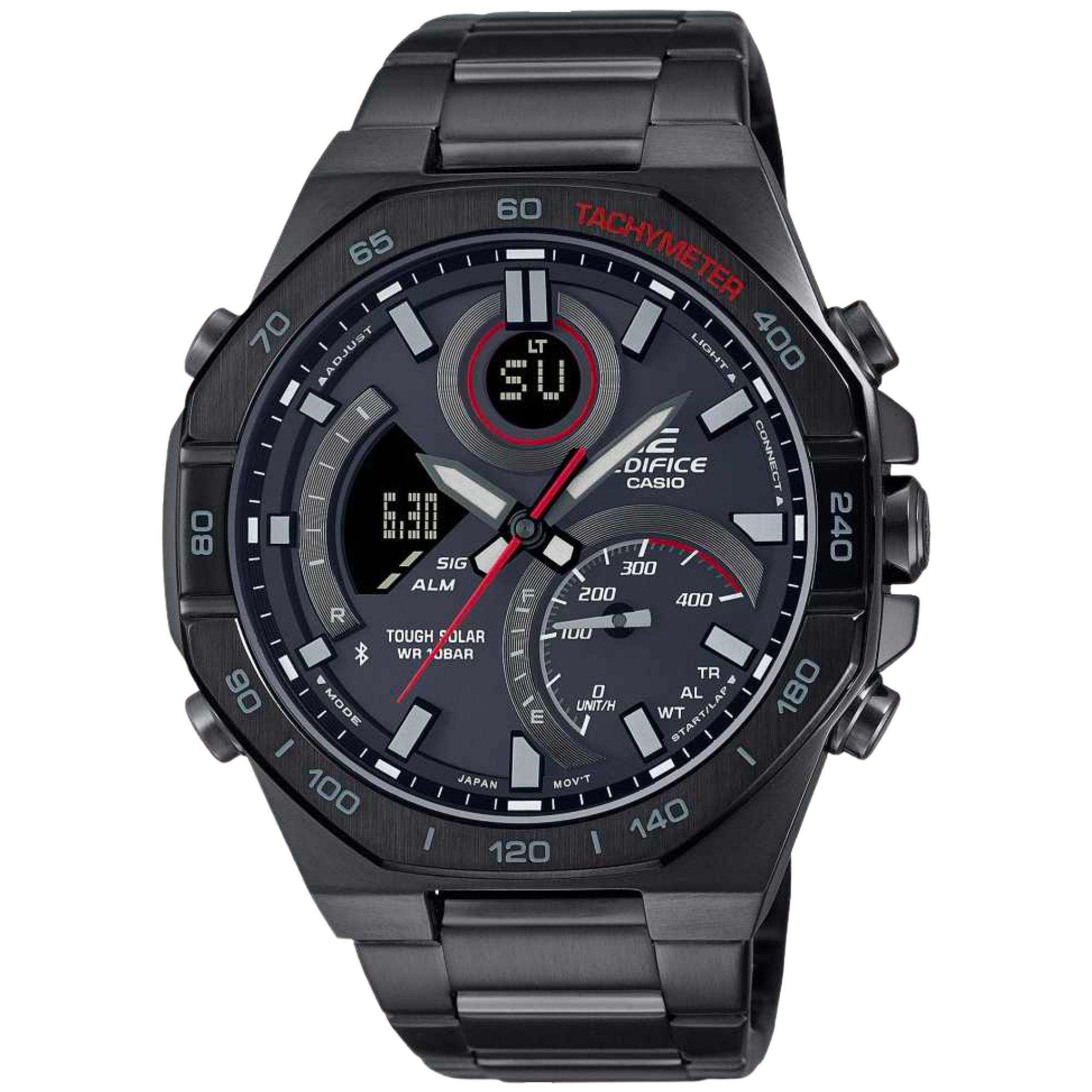 Casio Edifice Bluetooth Schwarze Harzarmband Herren Uhr ECB-950DC-1AEF
