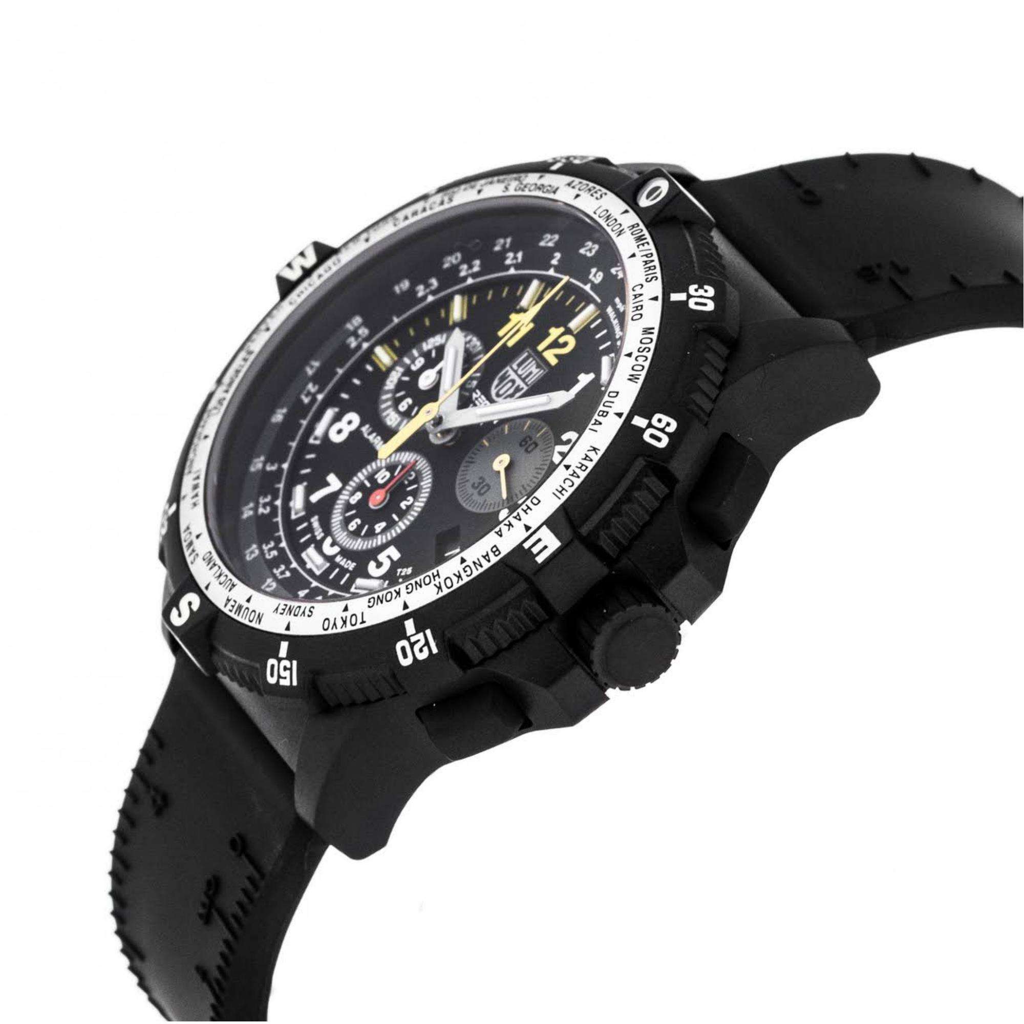 Luminox Recon III Team Leader Chronograph Serie D 8840 Schwarzes Zifferblatt Schwarzes Silikonarmband Herren Uhr XL.8842.MI.F