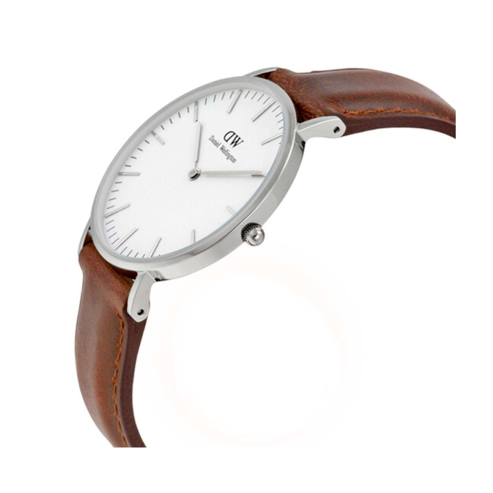 Daniel Wellington Classic 36mm Weißes Zifferblatt Leder Damen Quarz Uhr 0607DW