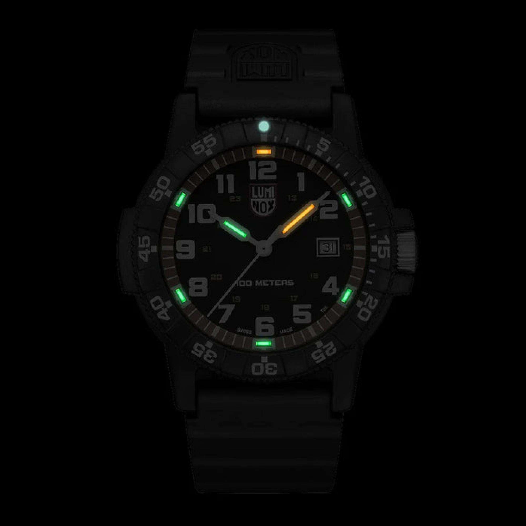 LEATHERBACK MEERESSCHILDKRÖTE RIESEN Schwarzes Zifferblatt Herren Uhr 0320 SERIE XS.0329.1