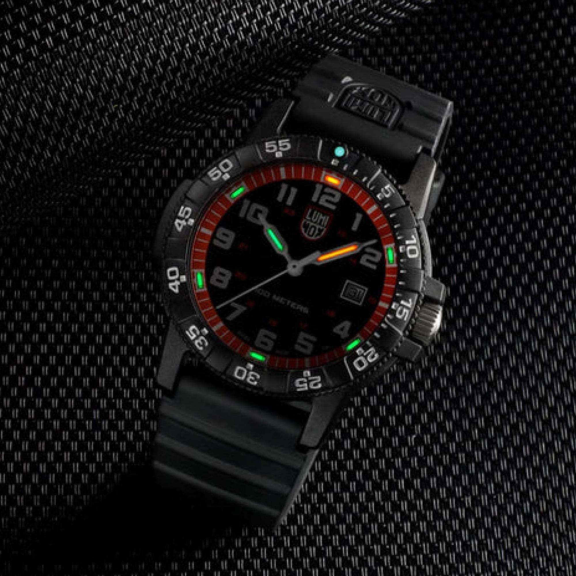 LEATHERBACK MEERESSCHILDKRÖTE RIESEN Schwarzes Zifferblatt Herren Uhr 0320 SERIE XS.0329.1