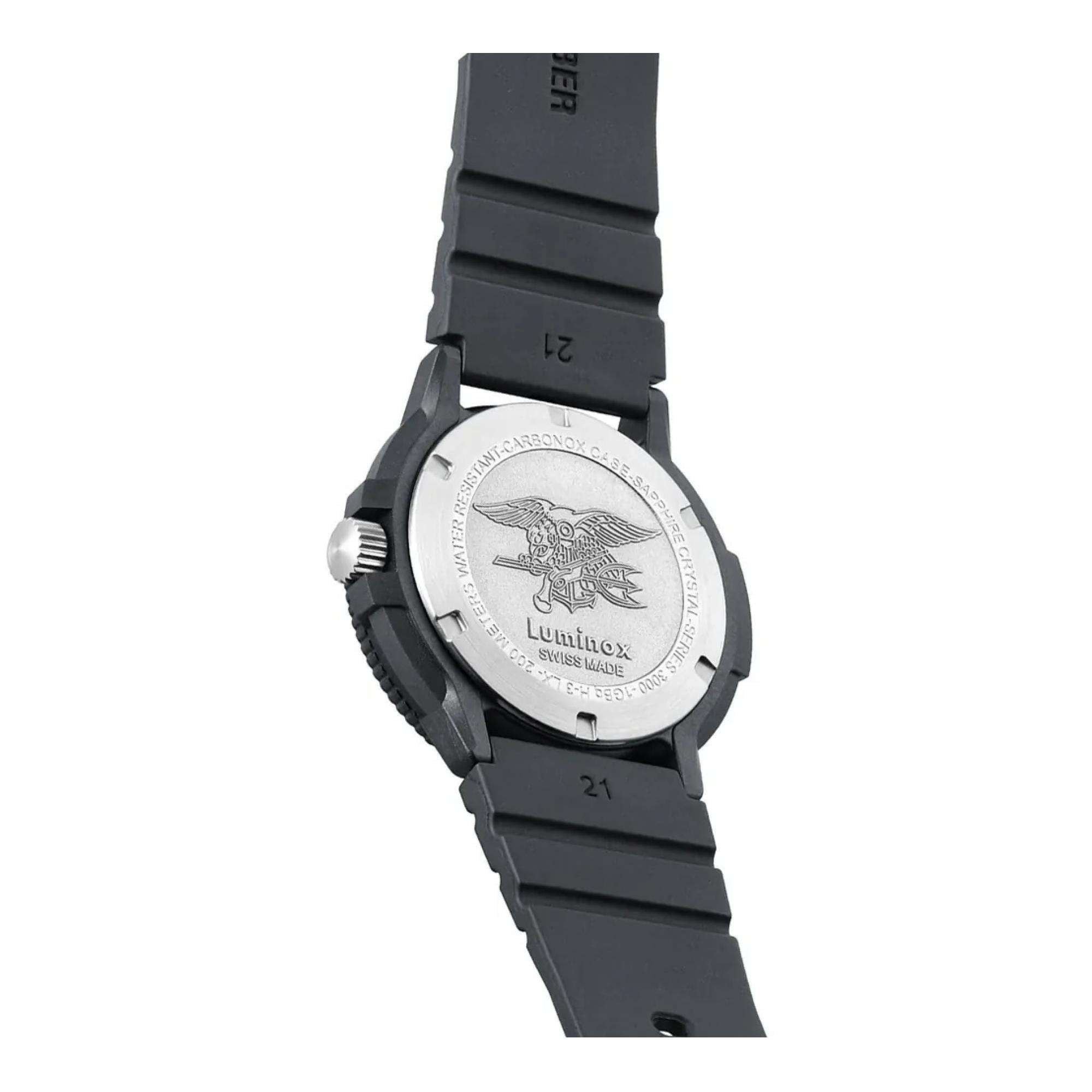 Luminox Original Navy Seal 3000 Evo Serie Weißes Zifferblatt Gummiband Herren Uhr XS.3007.EVO.S