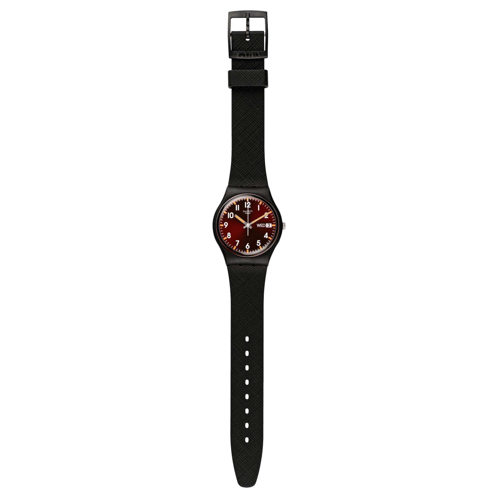 Swatch SIR RED Klassische Original Gent Rotes Zifferblatt Uhr SO28B704