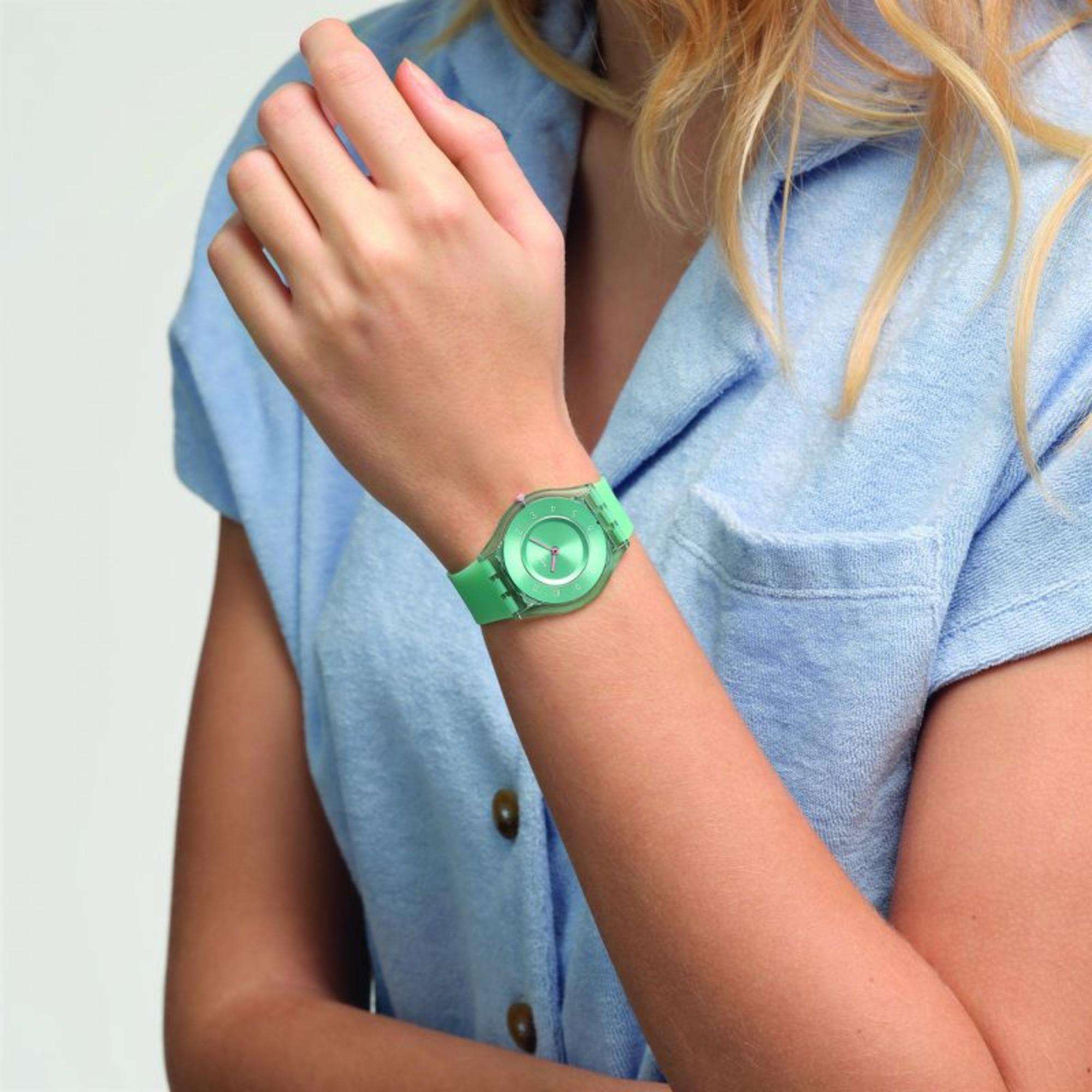 Swatch PASTELICIOUS TEAL Grüne Zifferblatt Uhr SS08L100