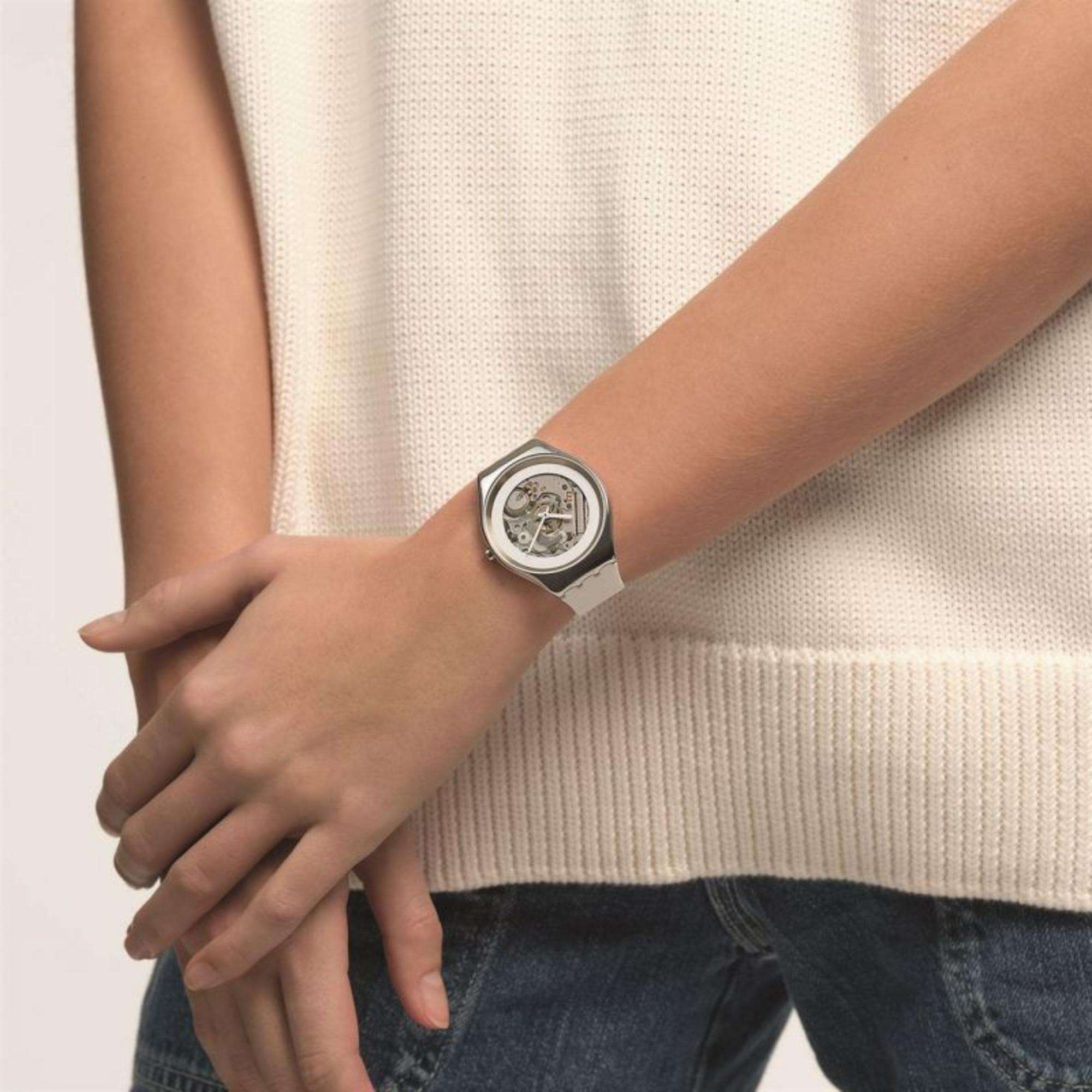 Swatch PURE WHITE IRONY Herren Uhr SYXS138