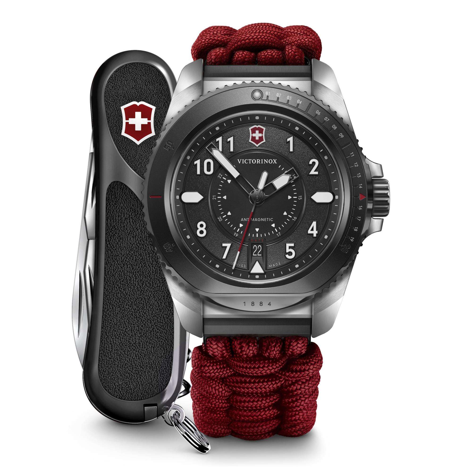 Victorinox Journey 1884 43mm Limited Edition Black Dial Paracord Mens Quartz Watch 242016.1