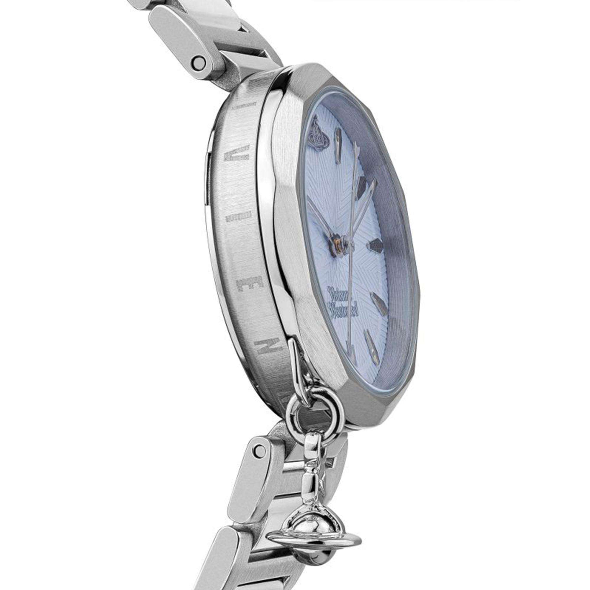 Vivienne Westwood Poplar Quarz Blaues Zifferblatt Stahlarmband Damen Uhr VV246LBLSL