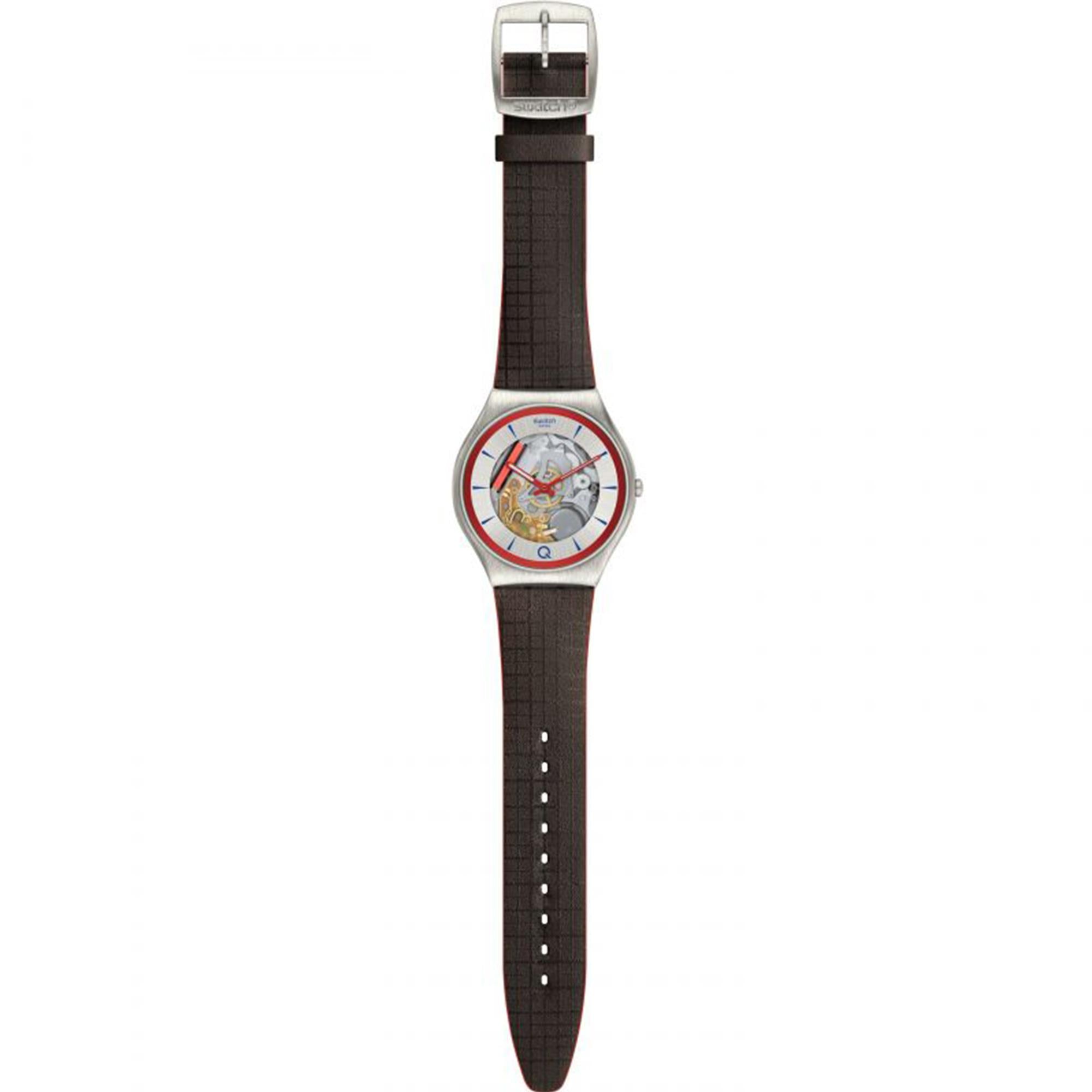 Swatch James Bond Limited Edition Q Keine Zeit zu Sterben Silber Zifferblatt Uhr mit Stempelset SS07Z100