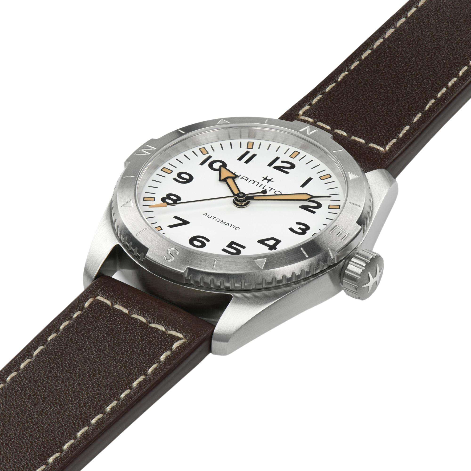 Hamilton Khaki Field H70225510 37mm brushed stainless steel case side profile