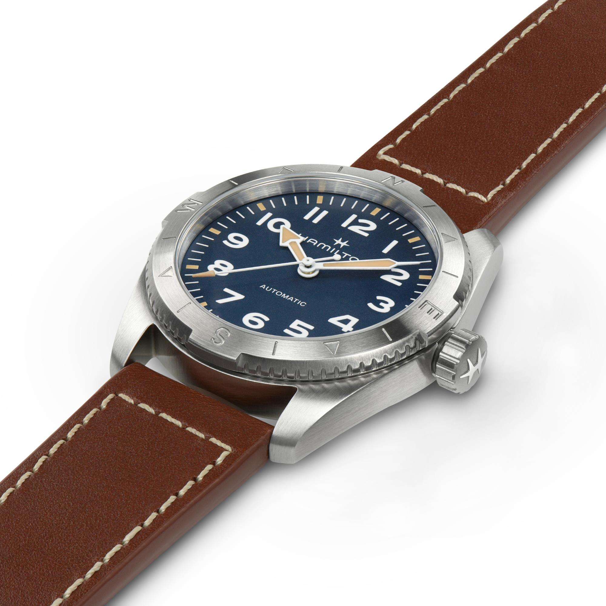 Hamilton Khaki Field H70315540 41mm brushed stainless steel case side profile
