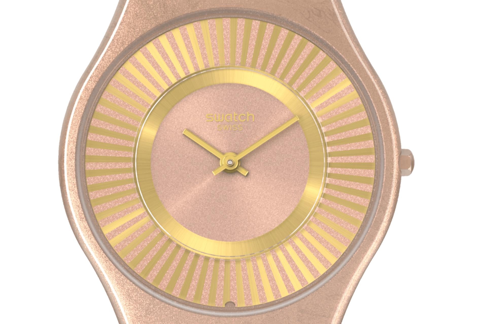 Swatch Tawny Radiance Quartz Silicone Strap Watch SS08C102