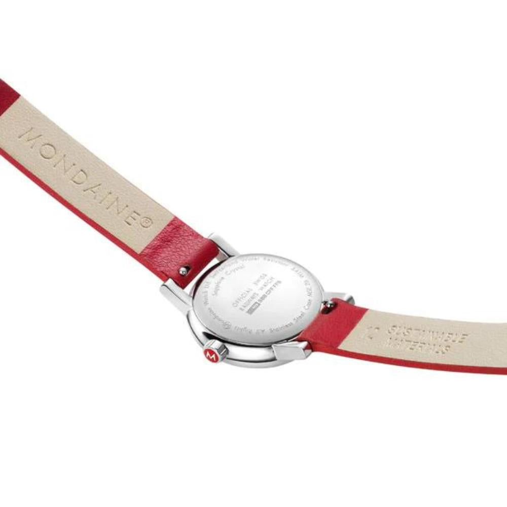 Mondaine Evo2 26mm White Dial Leather Ladies Quartz Watch MSE.26110.LCV