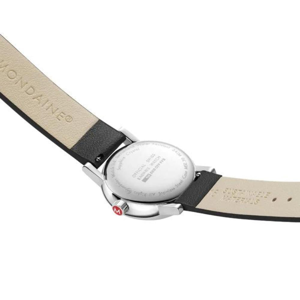 Mondaine Evo2 30mm Weißes Zifferblatt Leder Damen Quarz Uhr MSE.30210.LBV