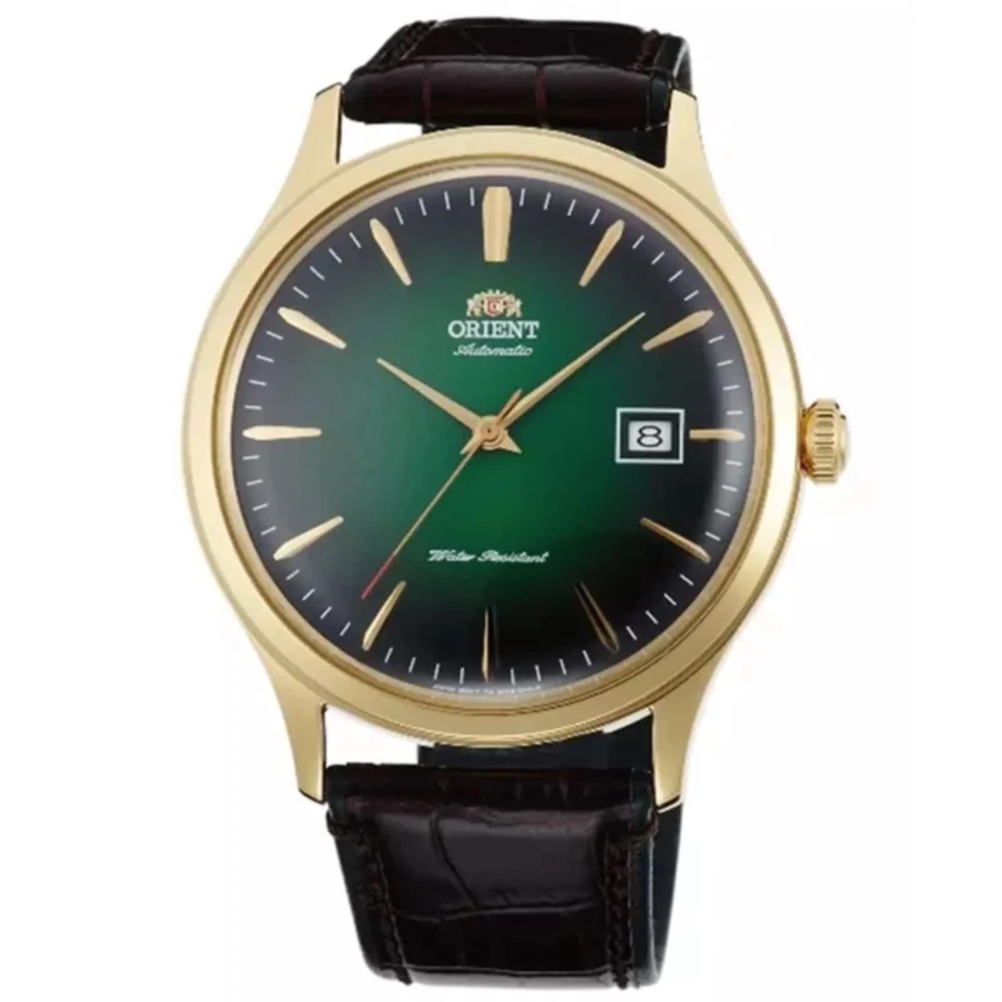 Orient Bambino 42mm Green Dial Leather Mens  Automatic Watch FAC08002F0