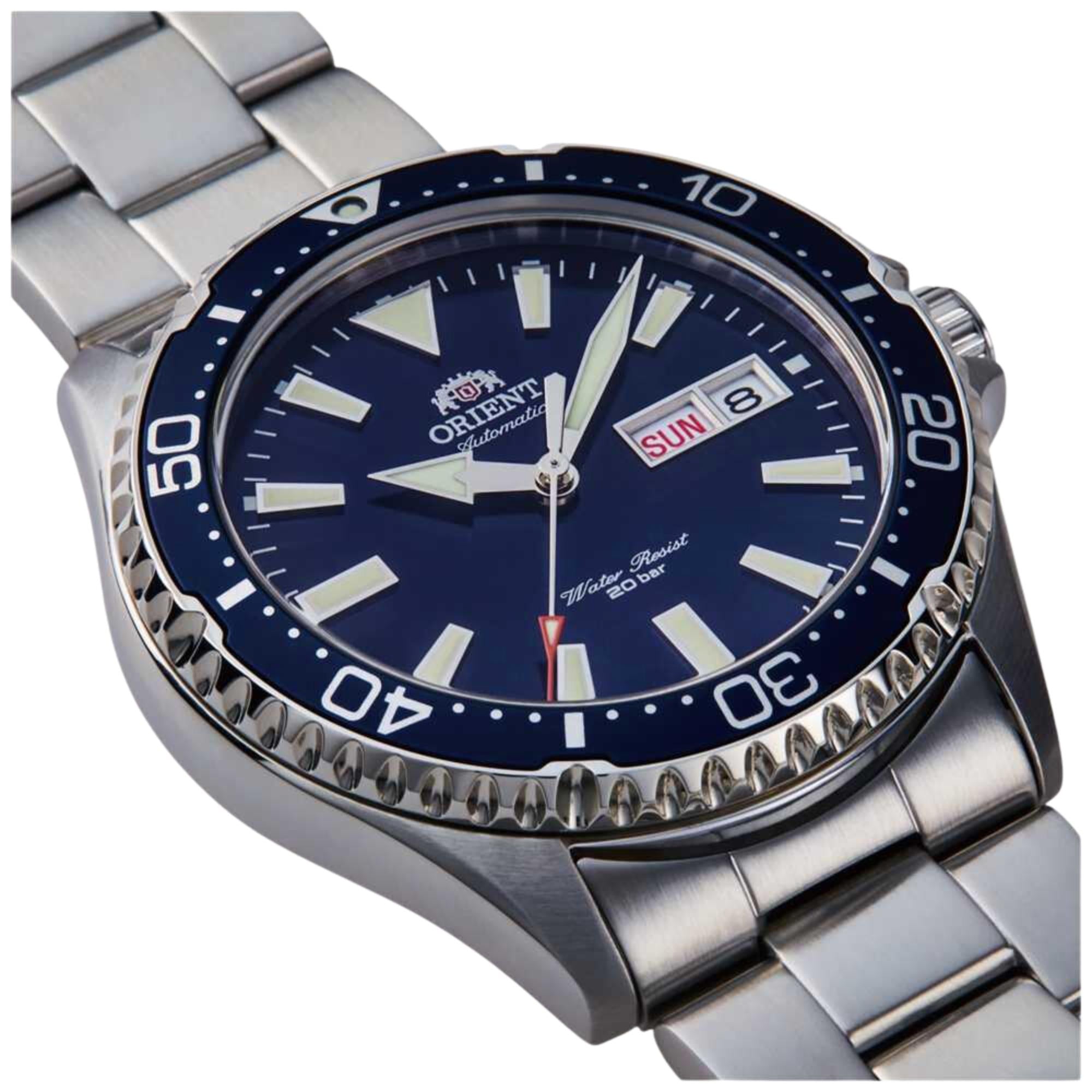 Orient Mako III 42mm Blue Dial Steel Mens Automatic Watch RA-AA0002L19B