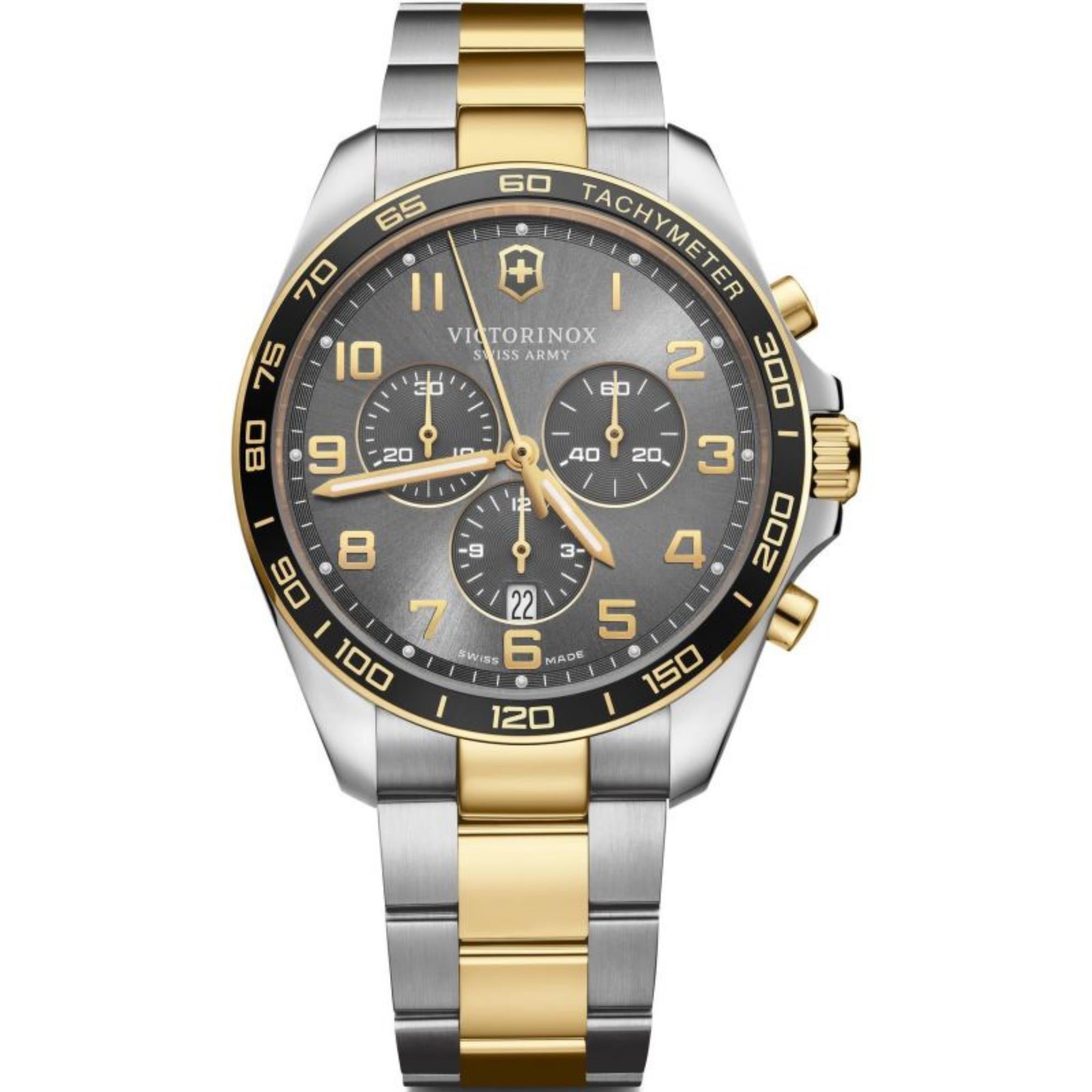 Victorinox FieldForce 42mm Chronograph Graues Zifferblatt Stahl Herren Quarz Uhr 241902
