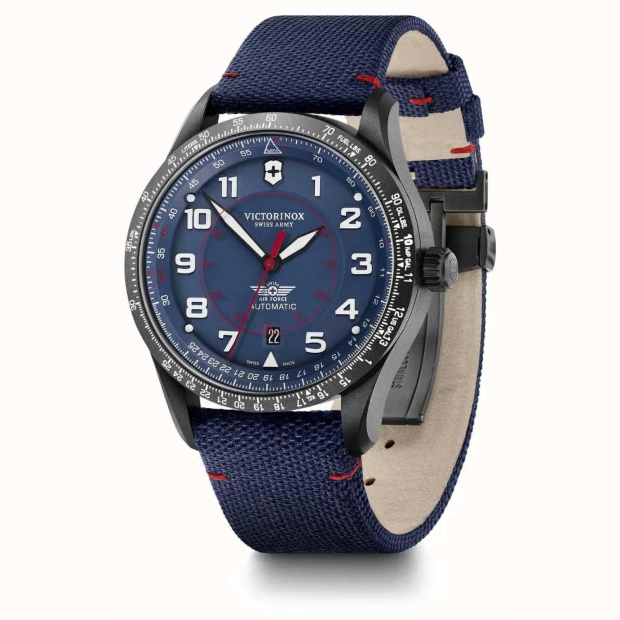 Victorinox Airboss 42mm Blue Dial Fabric Mens Automatic Watch 241998