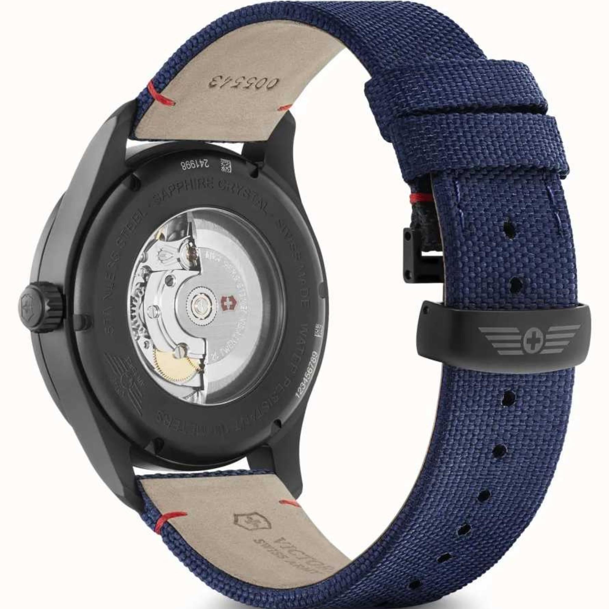Victorinox Airboss 42mm Blue Dial Fabric Mens Automatic Watch 241998