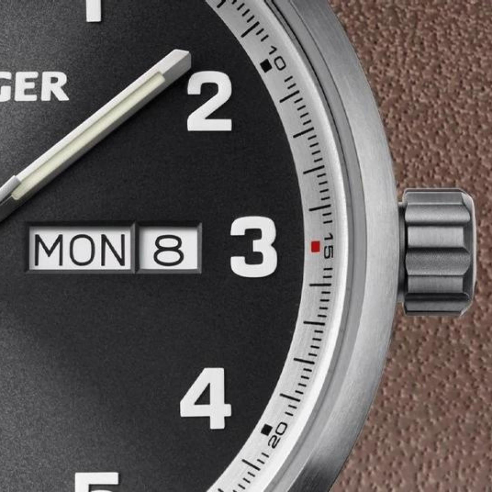 Wenger Attitude Heritage Quartz Black Dial Steel Strap Men's Watch 01.1541.119