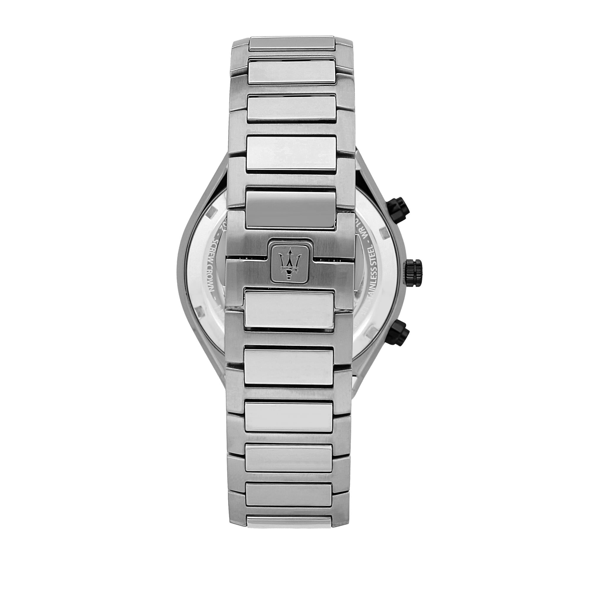 Maserati Stile Quartz Black Chronograph Dial Steel Bracelet Men's Watch R8873642004