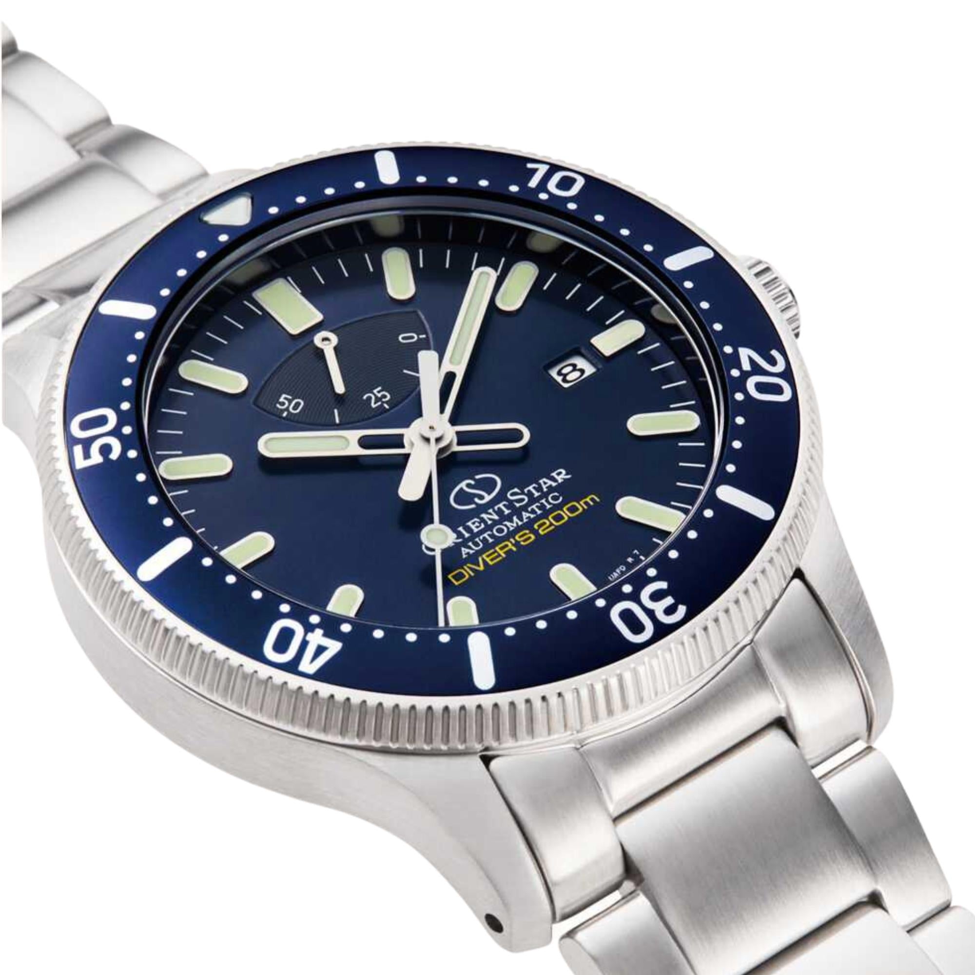 Orient Star 44mm Blue Dial Steel Mens Automatic Watch RE-AU0302L00B