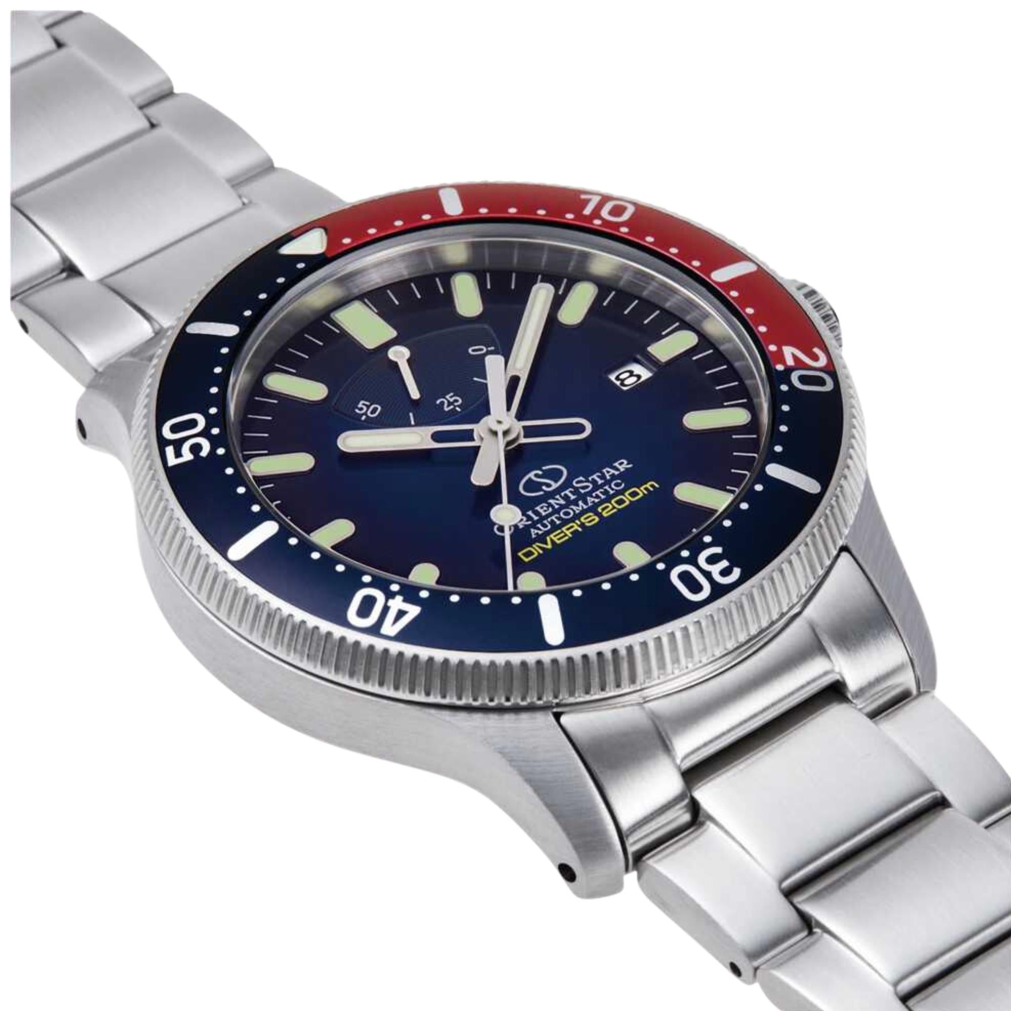 Orient Star 43,5mm Blau Zifferblatt Stahl Automatik Uhr RE-AU0306L00B