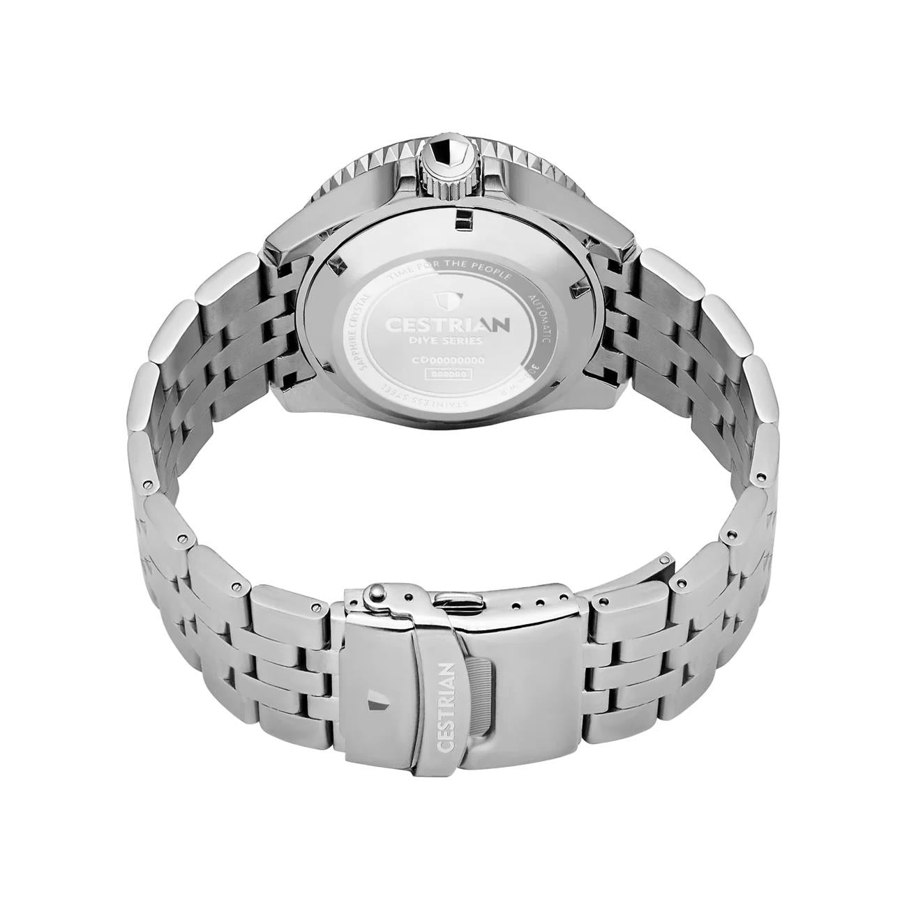 Cestrian Dive Series V2 White Dial Black Ceramic Bezel Steel Bracelet Automatic Men's Watch CD011B0771