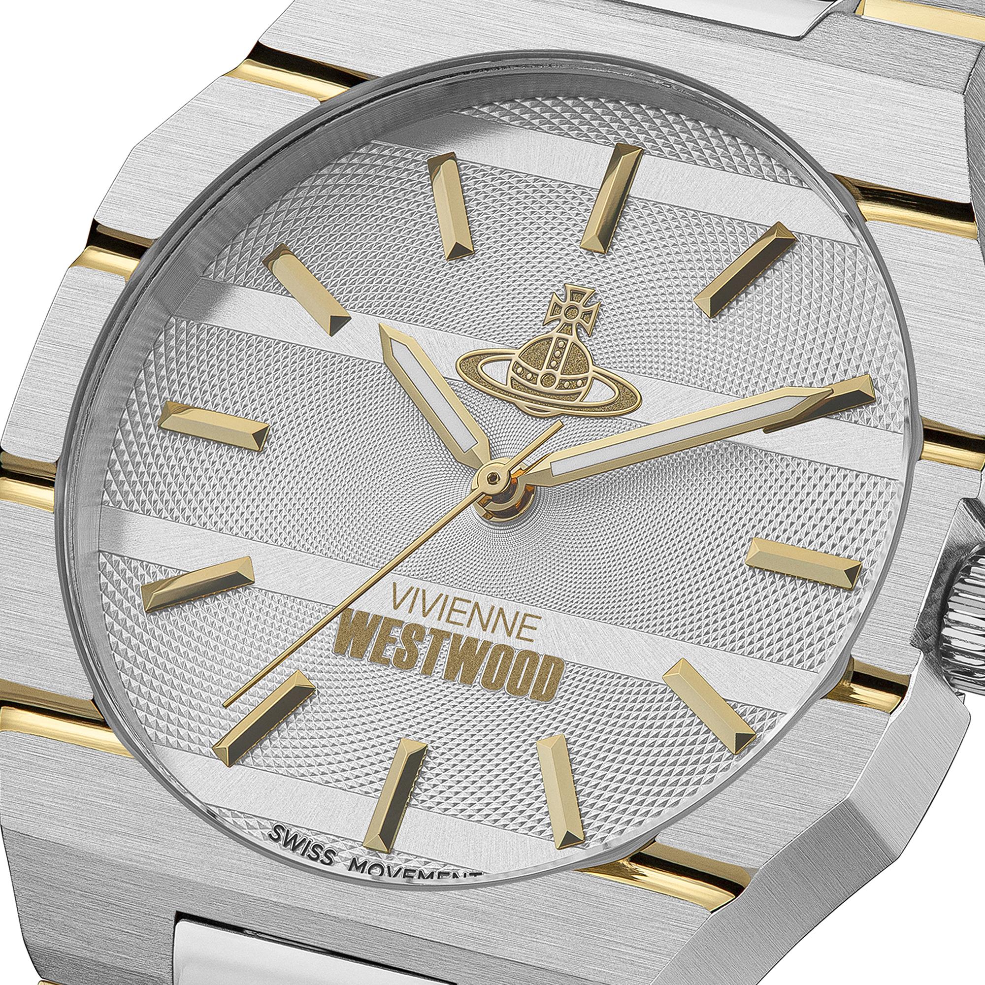 Vivienne Westwood The Bank Quartz Grey Dial Steel Strap Unisex Watch VV294LCGSG