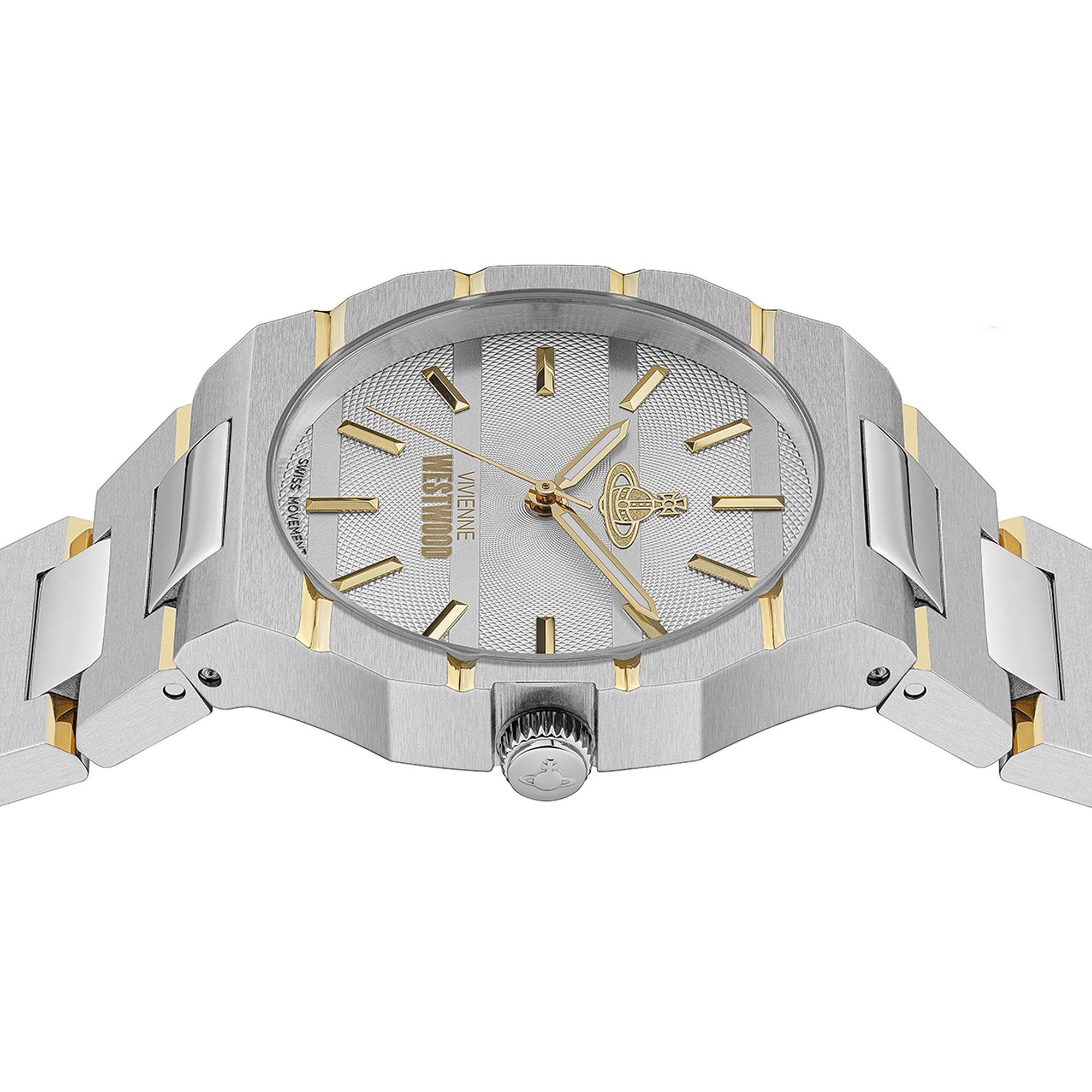 Vivienne Westwood The Bank Quartz Grey Dial Steel Strap Unisex Watch VV294LCGSG