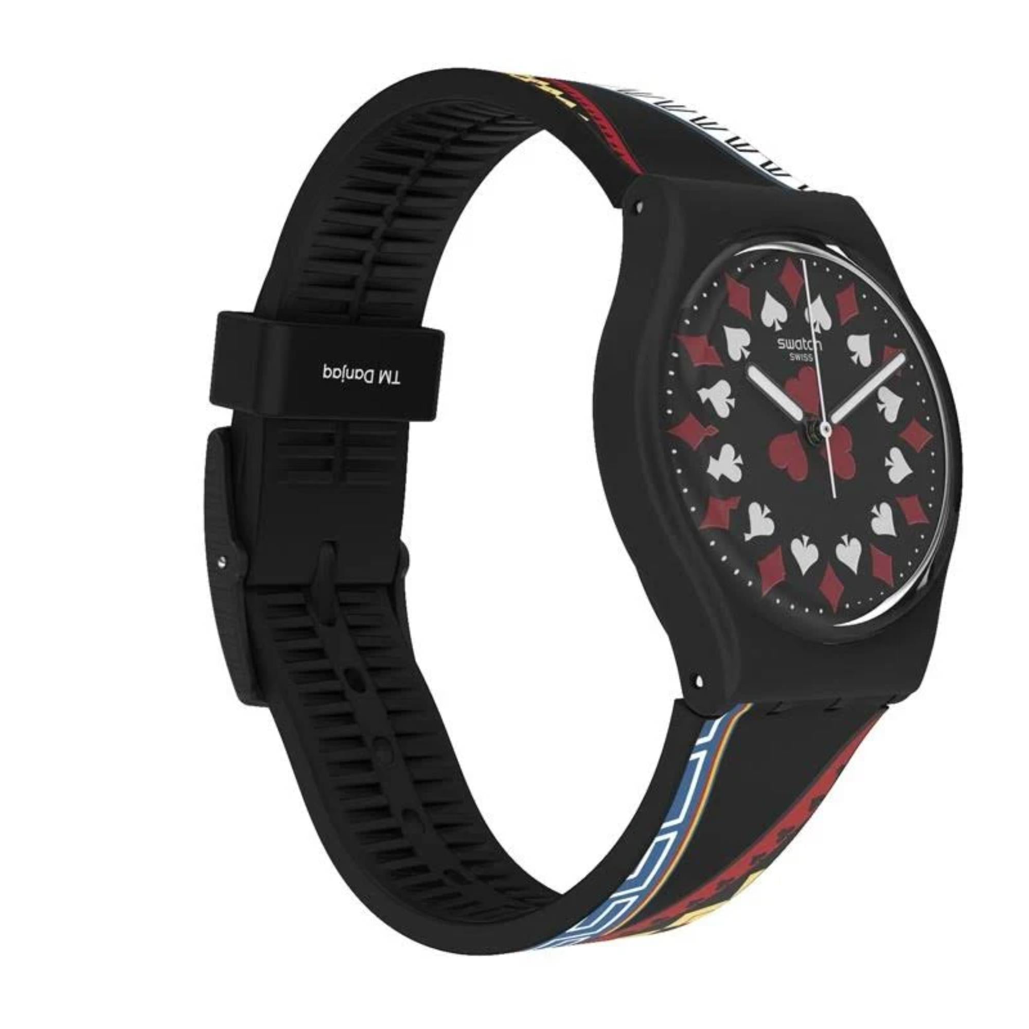 Swatch James Bond Casino Royale 2006 Limited Edition Poker Black Dial Silicone Strap Unisex Watch GZ340