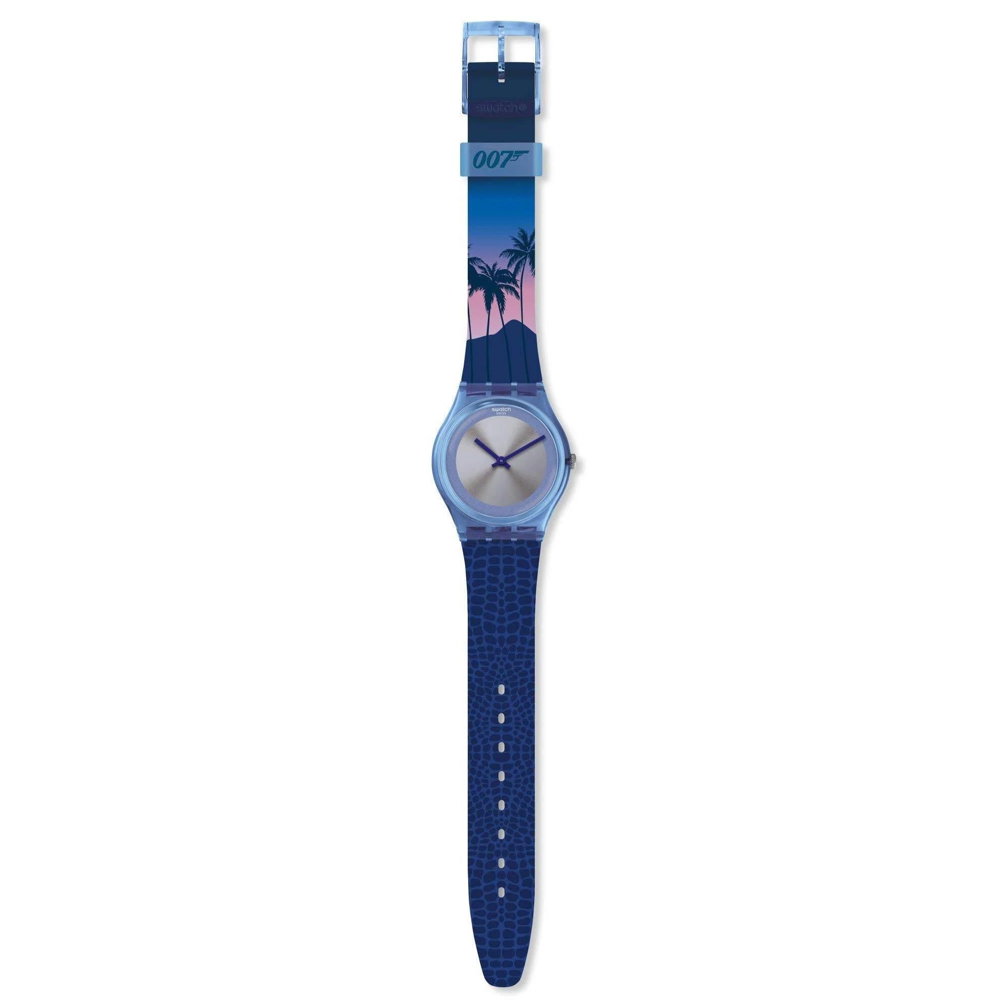 Swatch James Bond Lizenz zum Töten 1989 Limitierte Edition Graues Zifferblatt Silikonarmband Unisex Uhr GZ328